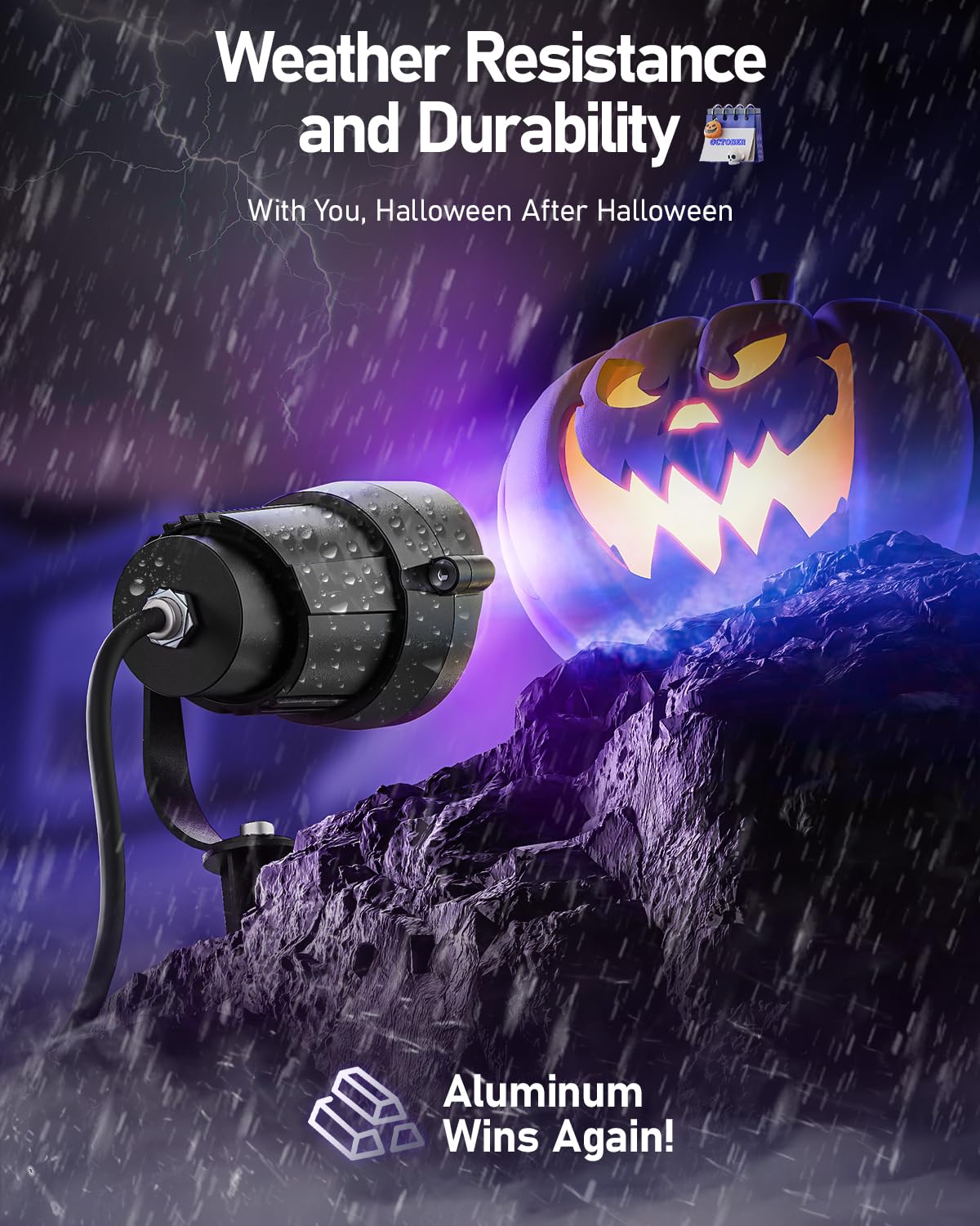 Hiboitec Halloween Black Light Spotlight Outdoor 12W Ip65 Waterproof Led Spot Lights Landscape Lighting With 4.9Ft Us Plug For Glow Party Body discomfort-reducingt Yard Garden Decorations 1Pack