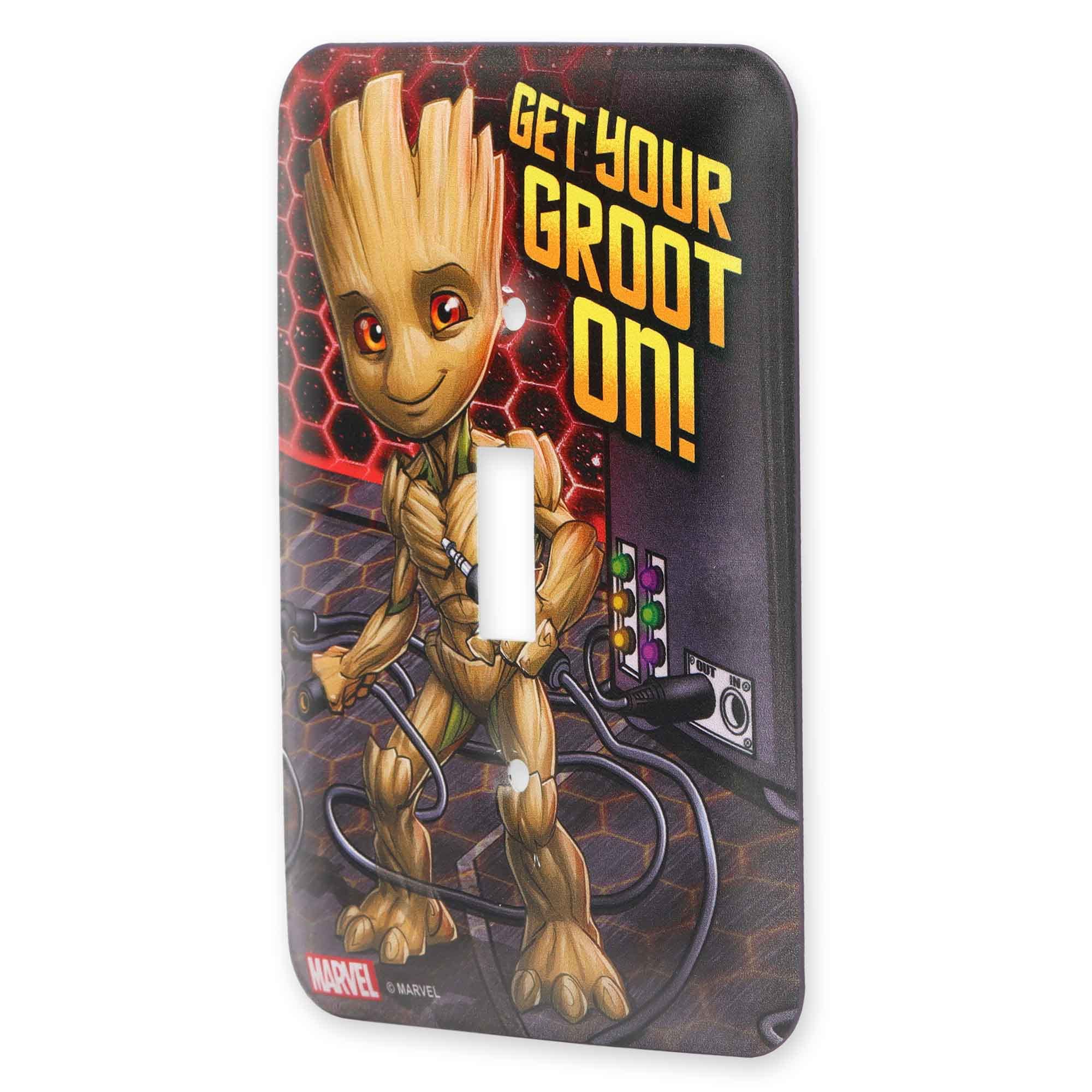 Marvel Groot Metal Light Switch Plate - Groot Switch Plate Decoration For Bedroom Or Man Cave - Get Your Groot On!