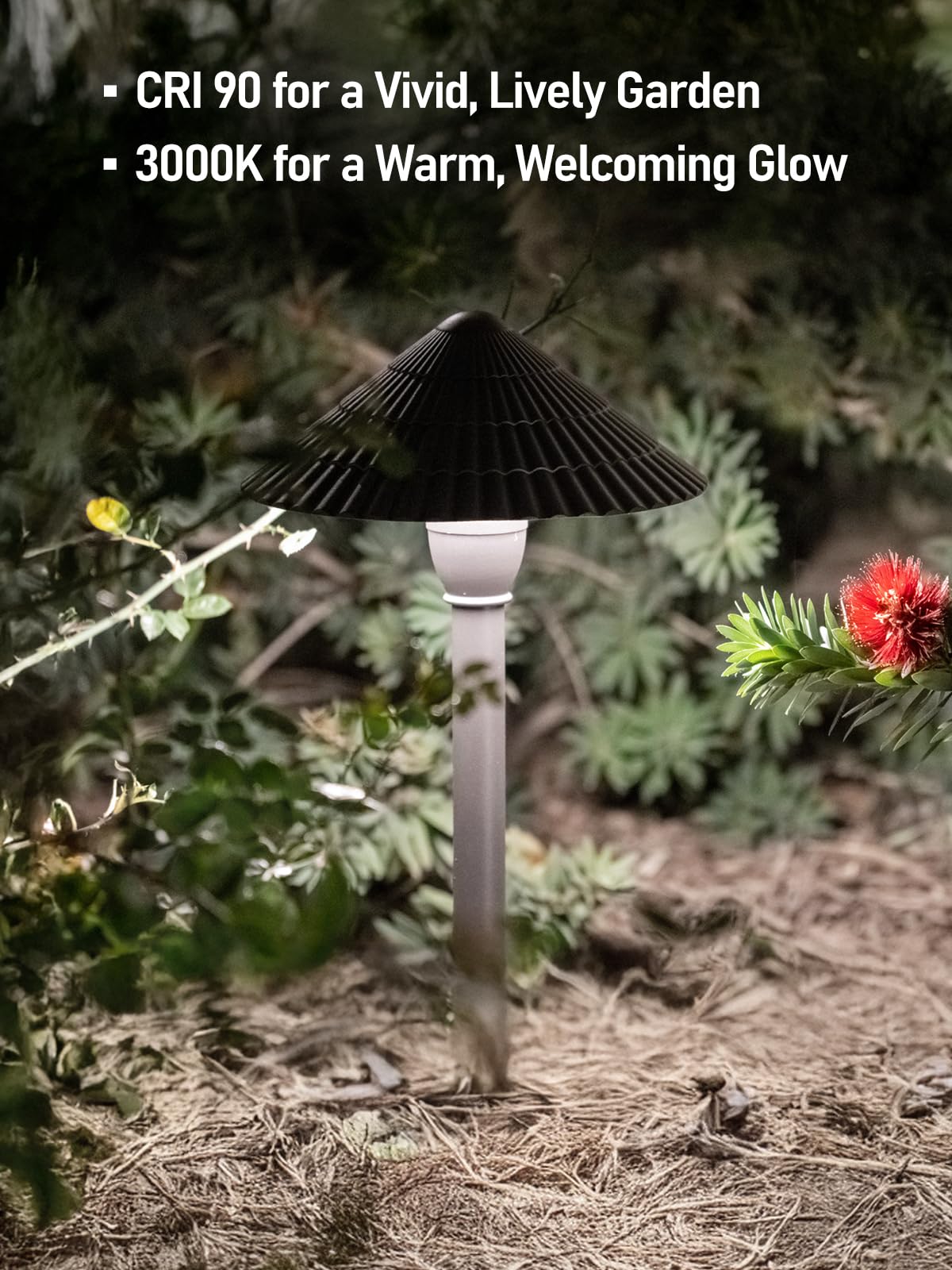 Leonlite 12-Pack Led Low Voltage Landscape Lights, 3W Cast-Aluminum 12-24V Pathway Light, 5000K Daylight Waterproof Path Lights,