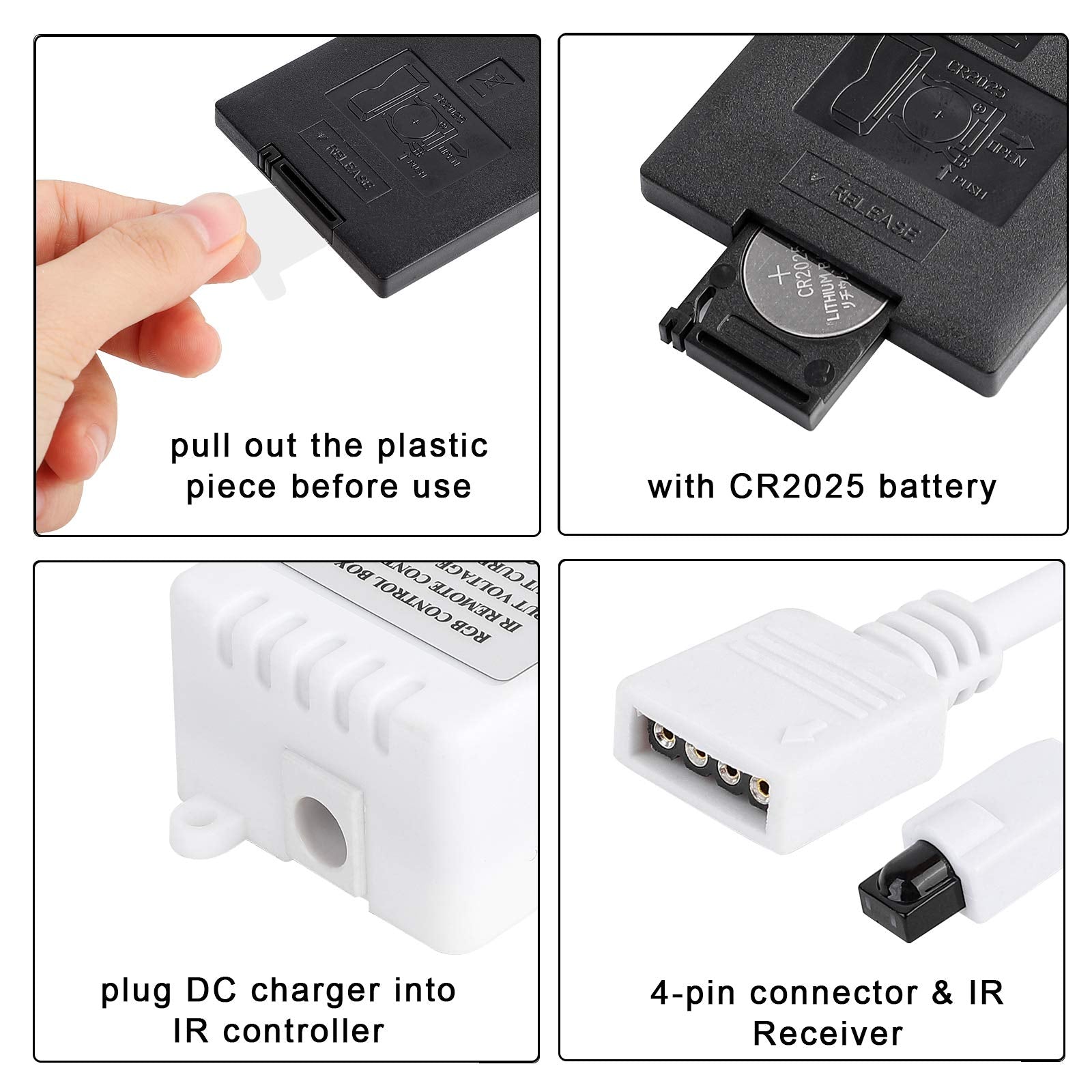 SUPERNIGHT 24 Key IR Remote Controller for DC 12V 6A RGB LED Strip Lights - Multi Color