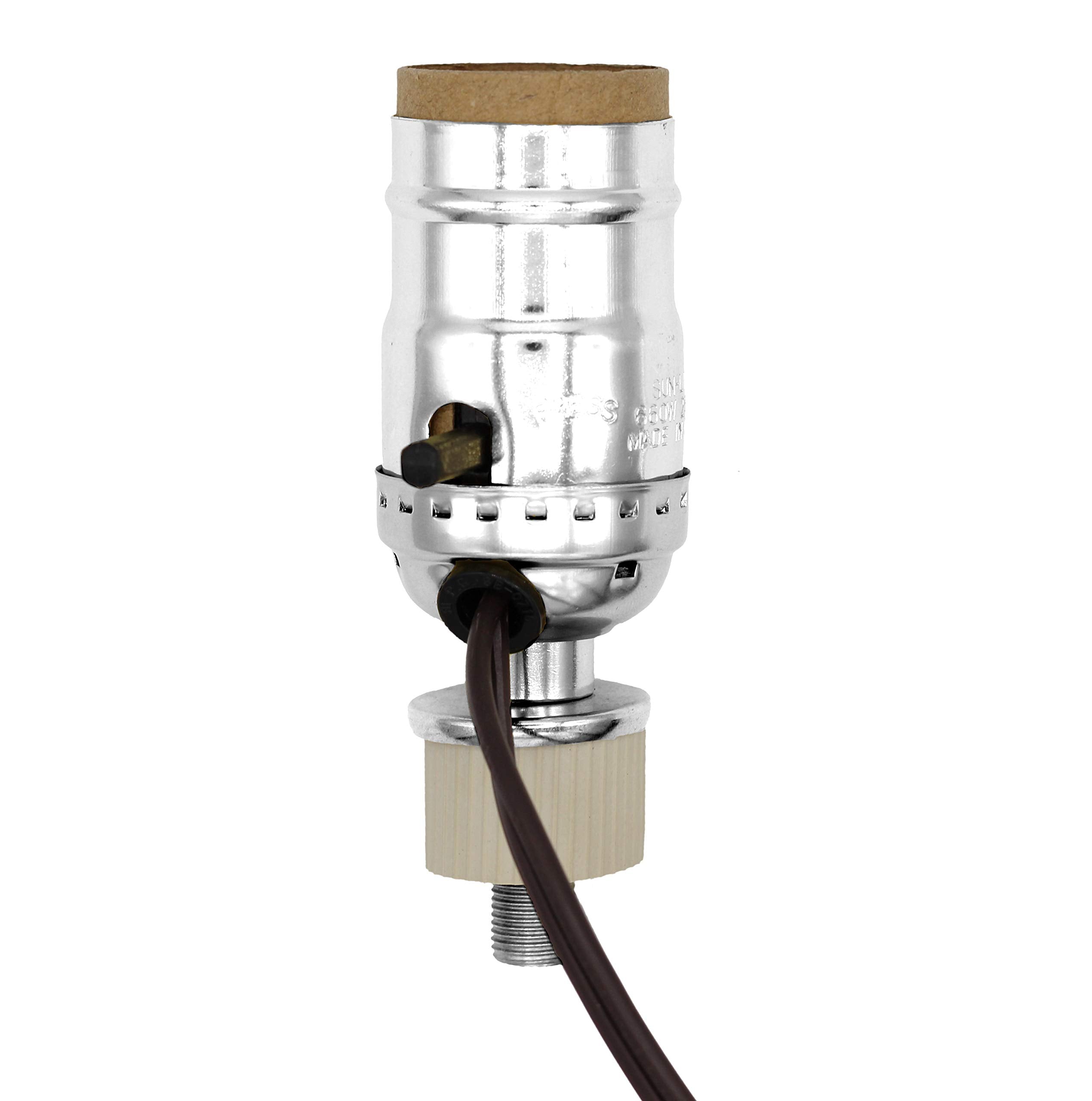 Creative Hobbies Silver Finish Bottle Lamp Kit With 3 Rubber Adapters For Wine, Liquor Bottles, Jugs And More