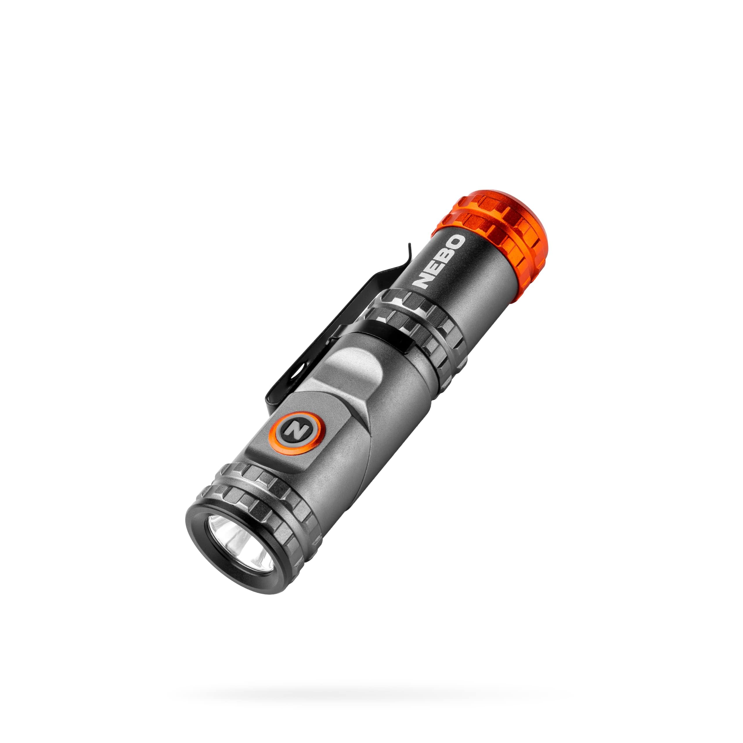 NEBO Franklin Swivel Flashlight - 600 Lumen, Rechargeable, Storm Gray, Compact Design, Model NEB-FLT-1023