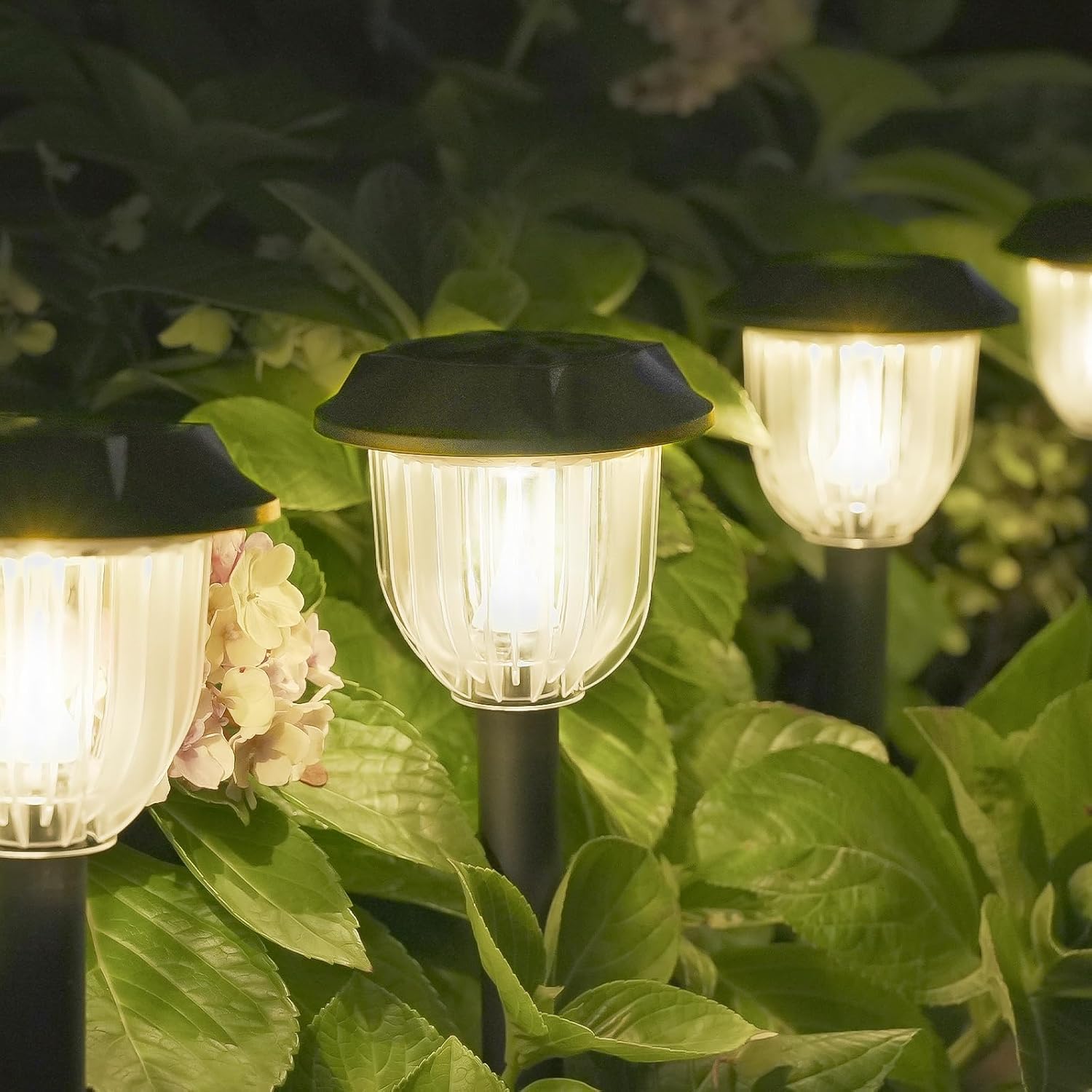 AOSEA Bright 12 Pack Solar Lights Outdoor IP65 Waterproof LED Solar Lights for Outside Landscape Lighting Garden Decorative for Yard Patio Landscape Pathway Sidewalk Driveway Lawn (Warm)