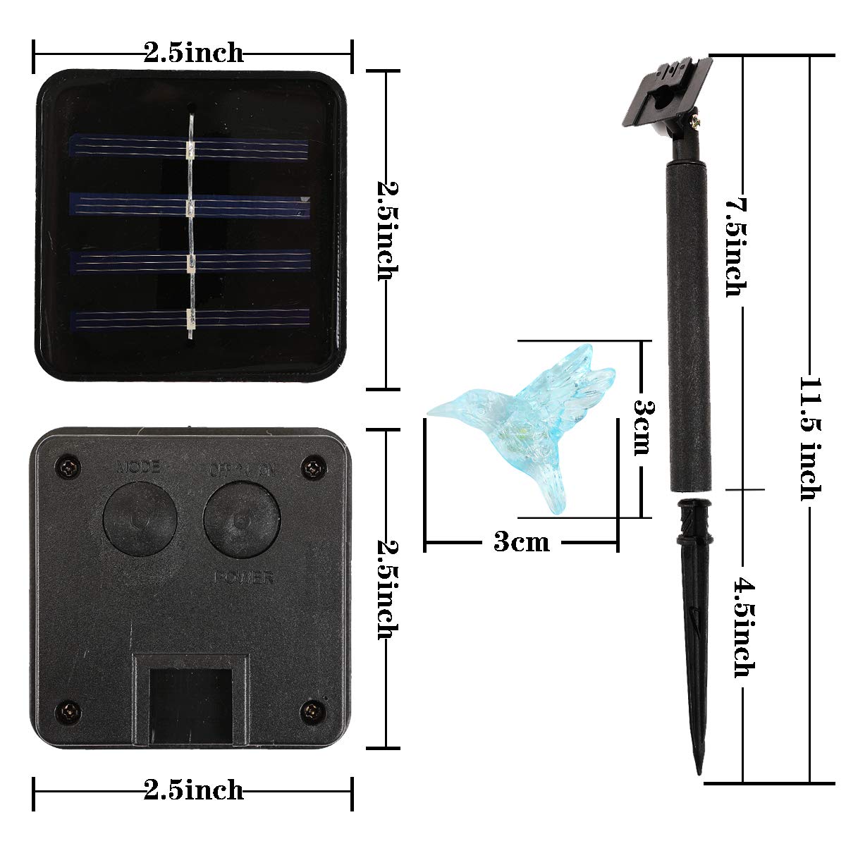 Wsgift Solar Hummingbird String Lights, 15.8 Ft, 30 Led Waterproof Fairy Lights For Garden