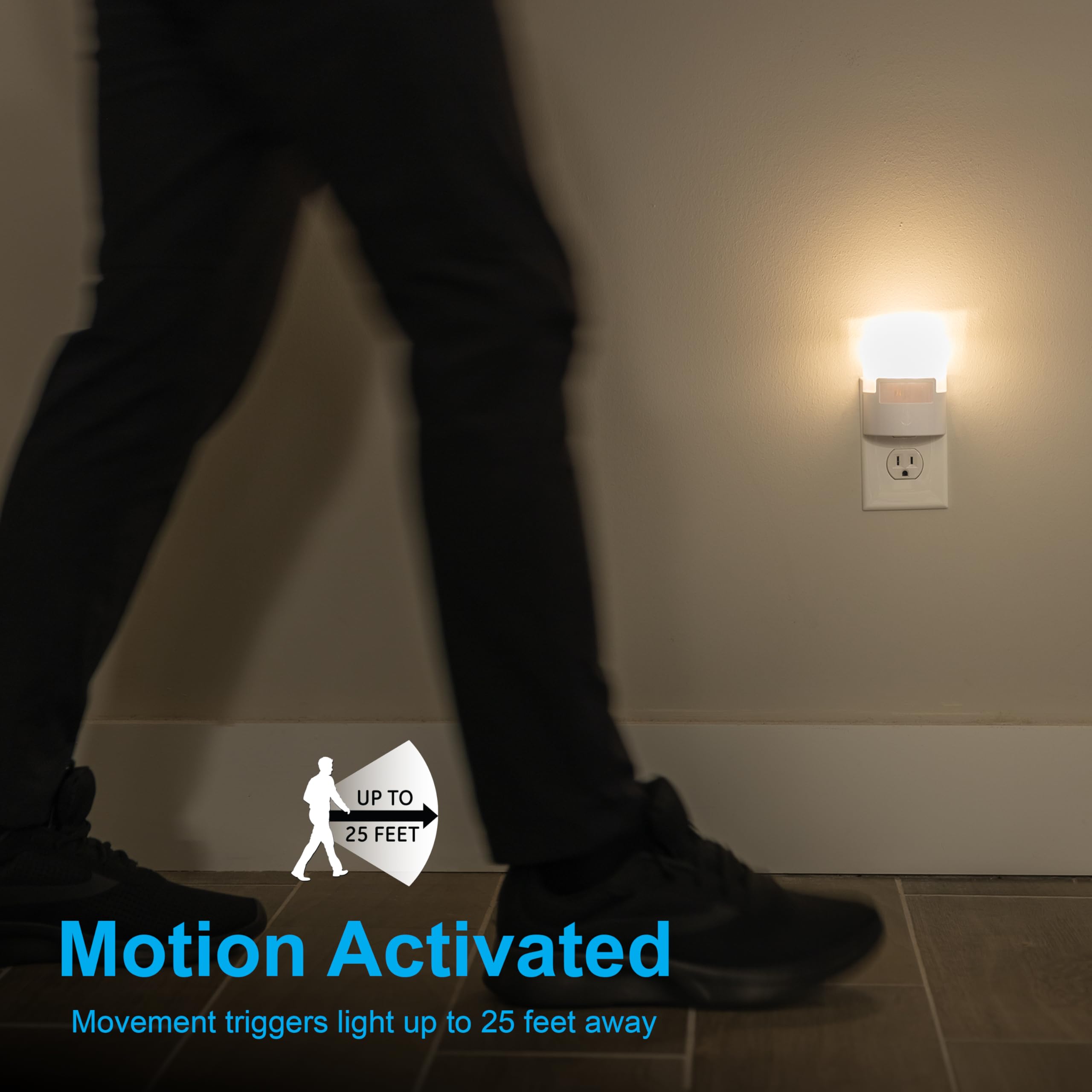 Ge Led Motion Sensor Night Light - 40 Lumens, Soft White, Plug-In, Ul-Certified, 1 Pack, Ideal For Bedroom, Bathroom, Kitchen