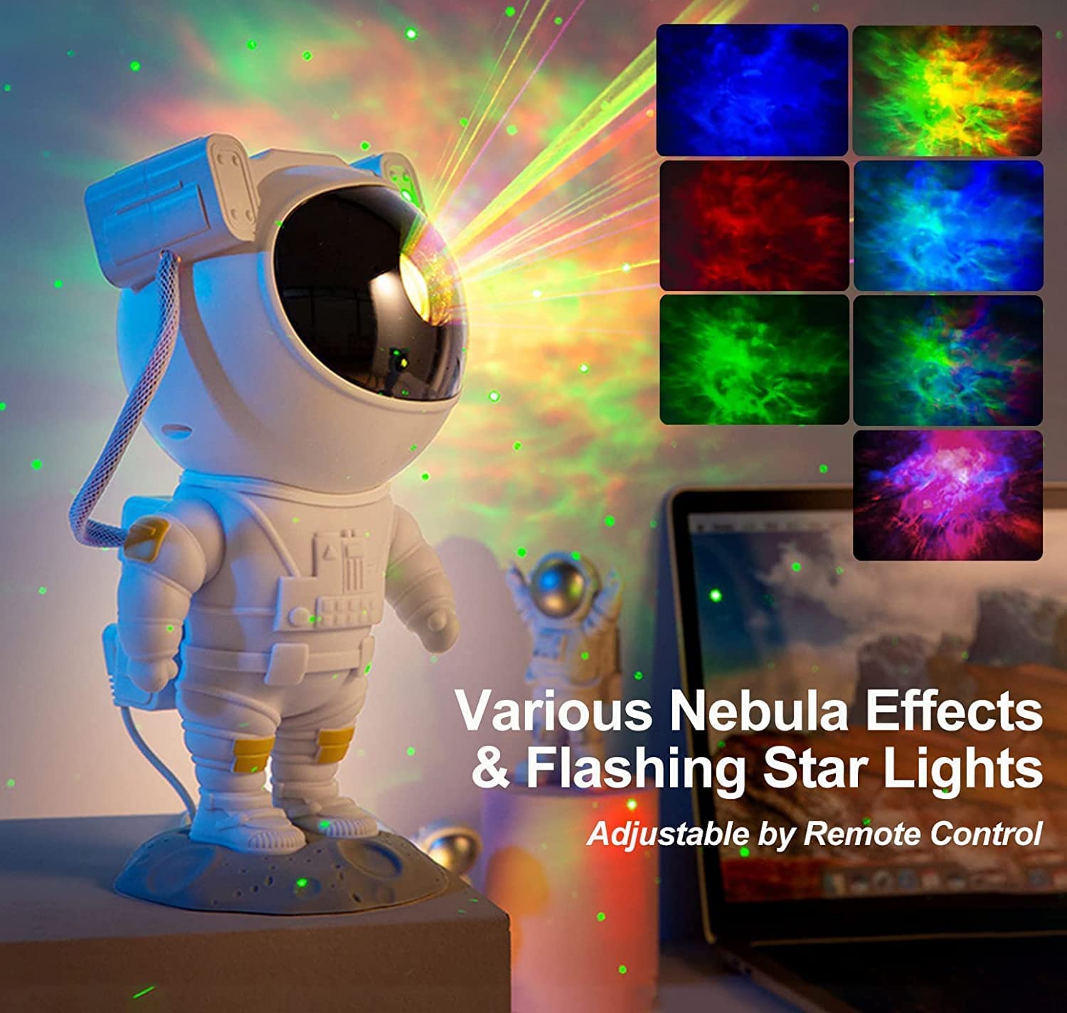 SFOUR Star Projector Galaxy Night Light, Adjustable Head Angle, Astronaut Size, White, Model A-S-123