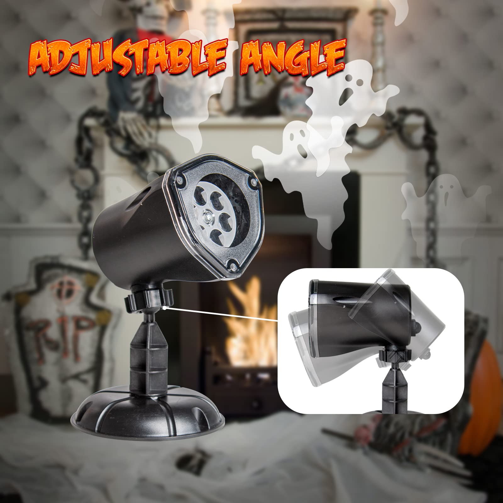 PEIDUO Halloween Projector Lights, Rotating Ghost Projector Halloween, Waterproof Outdoor Halloween Projector, Landscape, Yard,