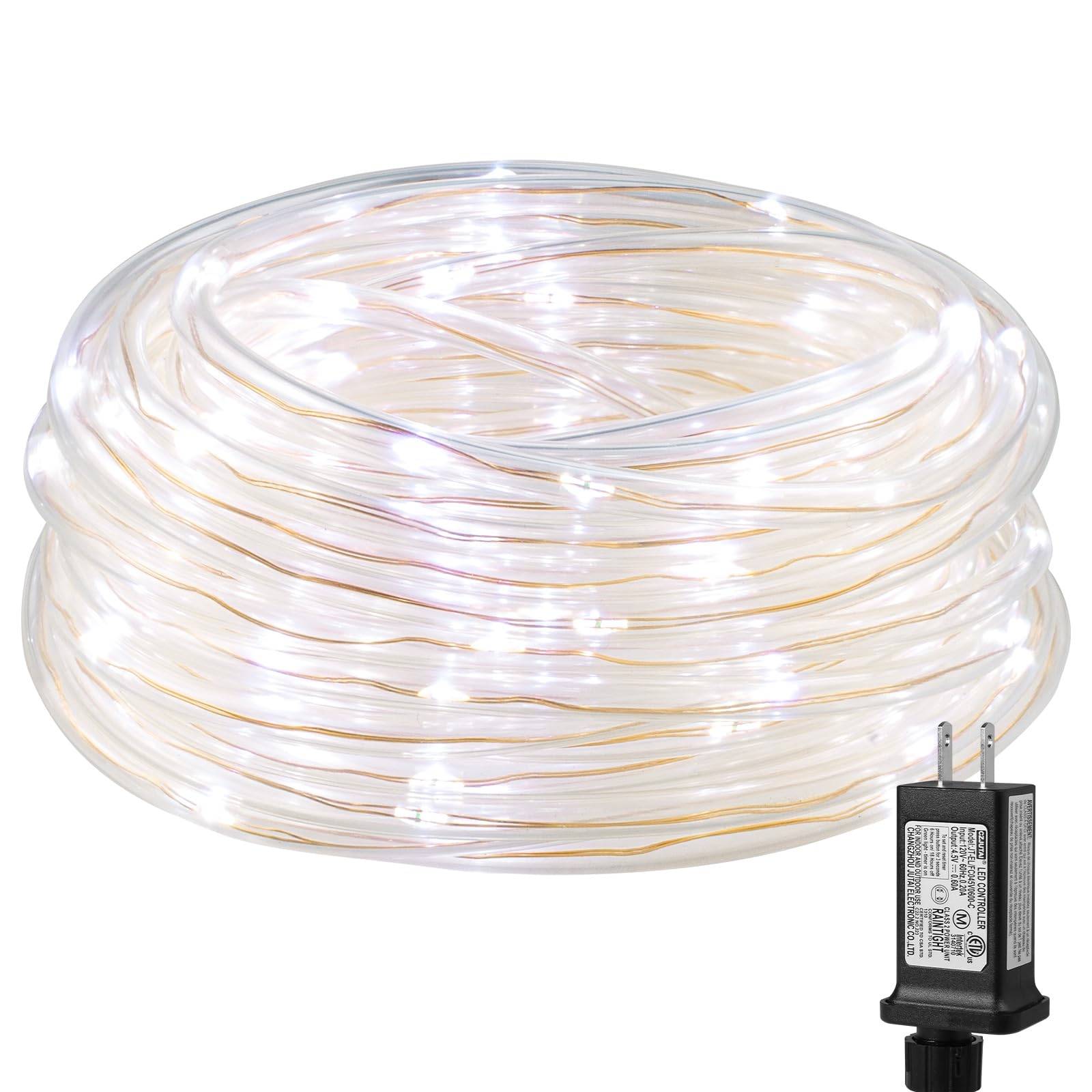 Lighting EVER Rope Lights, 100 LED Copper Wire, 33 ft Tube, Daylight White, Model EA430033-DW-US, Pencil-Size, Small