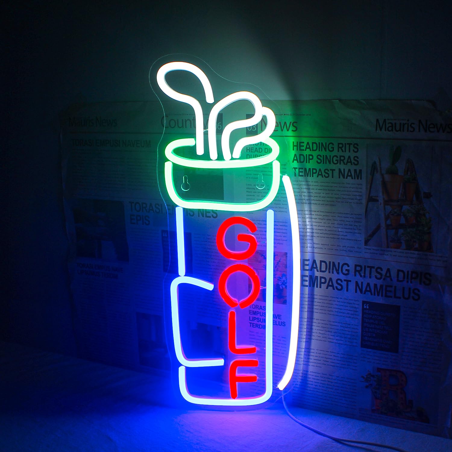 Horseneon Golf Neon Sign - USB Powered Acrylic Wall Decor for Golf Club - Creative LED Backdrop Light