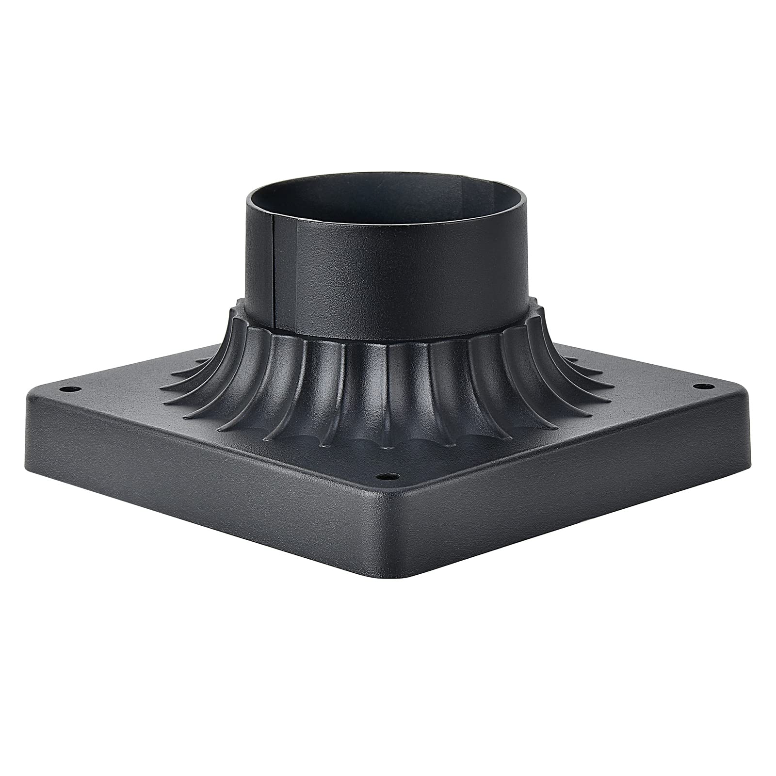 Mrsconce Pier Mount Base 2 Pack , Cast Aluminum Outdoor Post Light Adapter For Deck Porch Patio In Black Finish 5.6'' W*5.6'' L