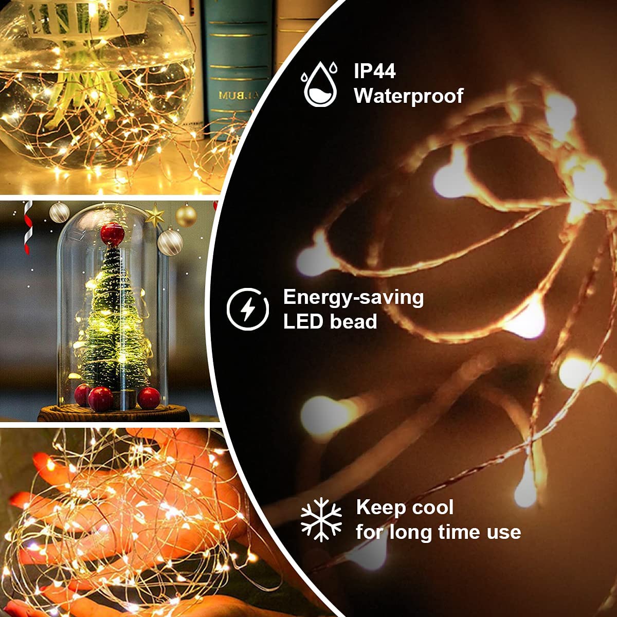 Zeluxdot Fairy Lights Plug In,100Ft 300 Leds Waterproof Led String Lights,Twinkle Light With 8 Modes Remote For Outdoor Indoor C