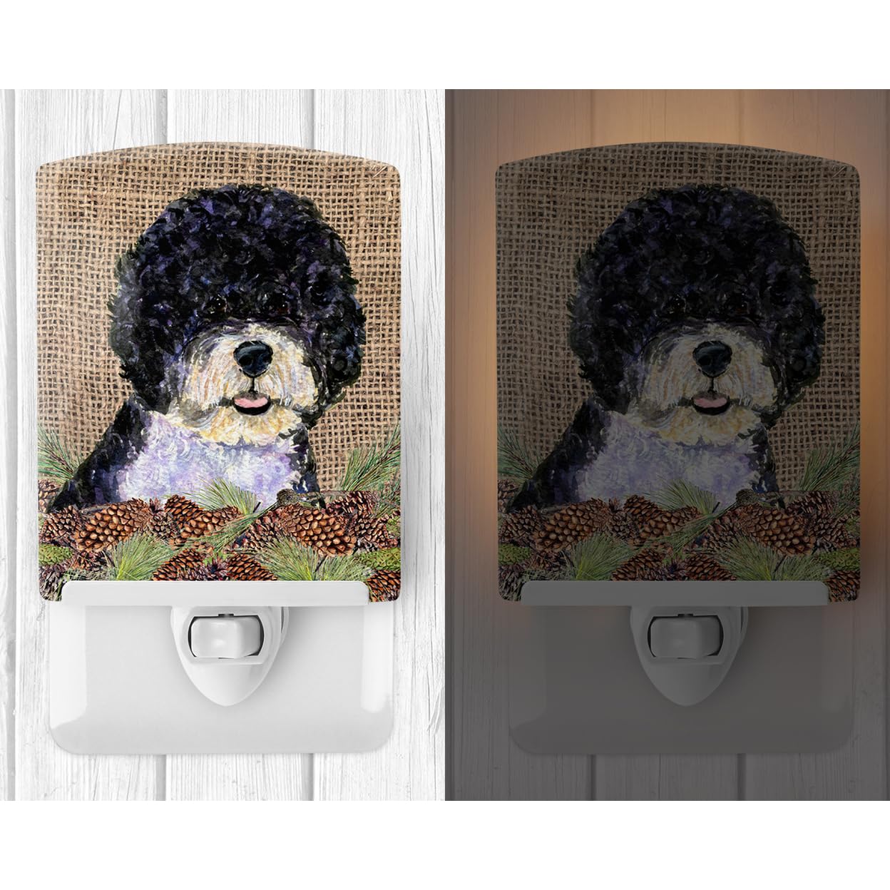 Carolines Treasures Ceramic Night Light, Portuguese Water Dog, UL-Certified, 6x4x3 inches, Model SS4081CNL, Multicolor