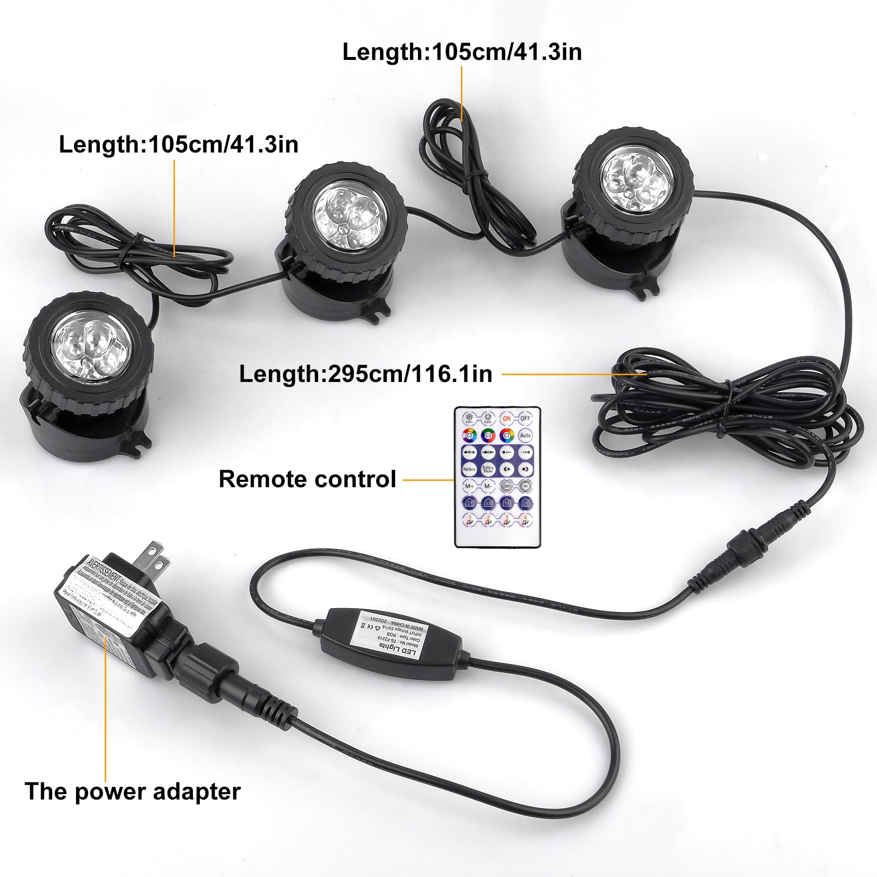 Crepow Rgb Pond Lights With Timer, Ip68 Waterproof Submersible Spotlights For Garden Pool (3-Pack)