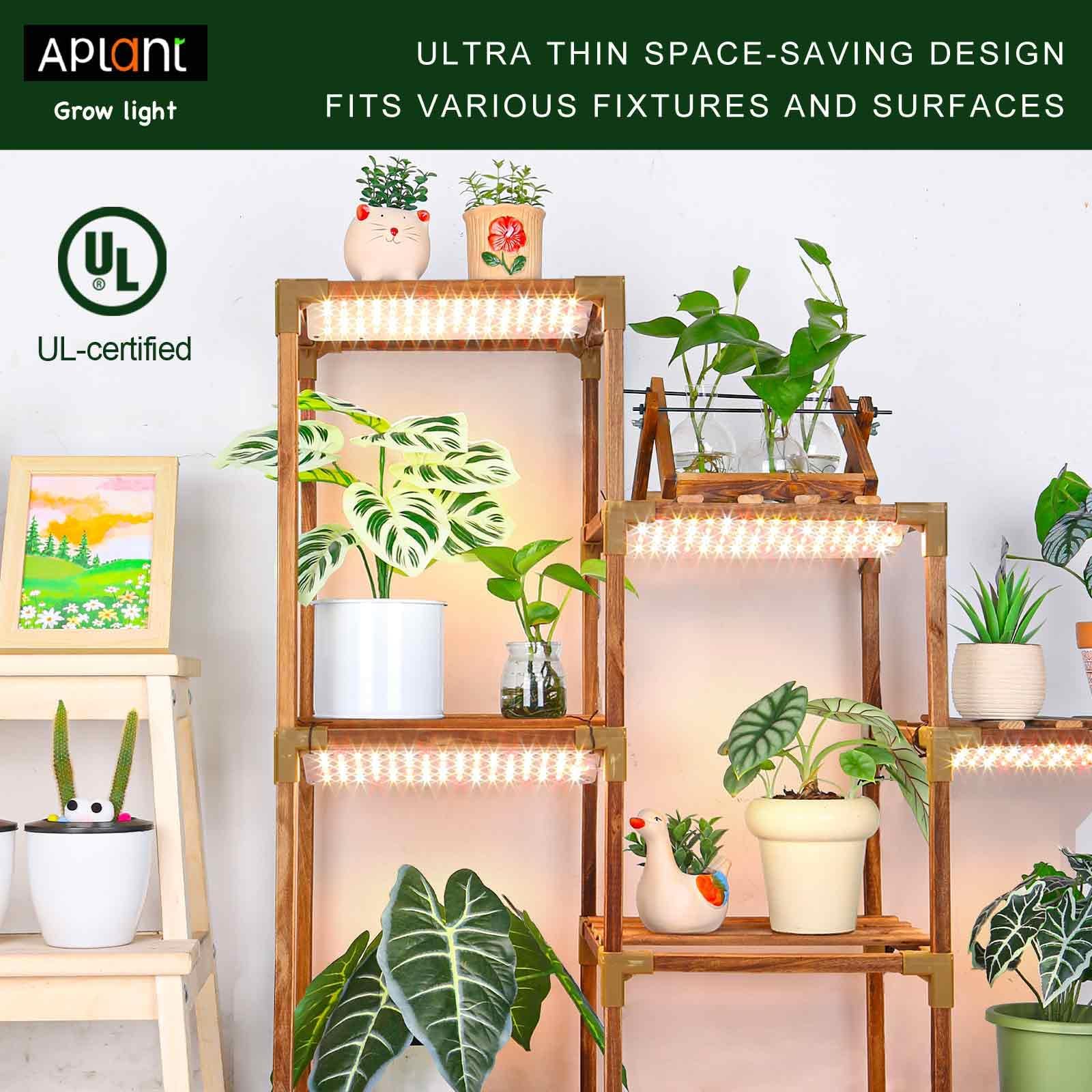 Aplant Grow Light, 0.04Inch Ultra Thin Led Grow Lights For Indoor Plants Full Spectrum With Timer, Dimmable Plant Light For Indoor Growing, 3 Spectral Modes Grow Light Strip For Germination,Growth,20W