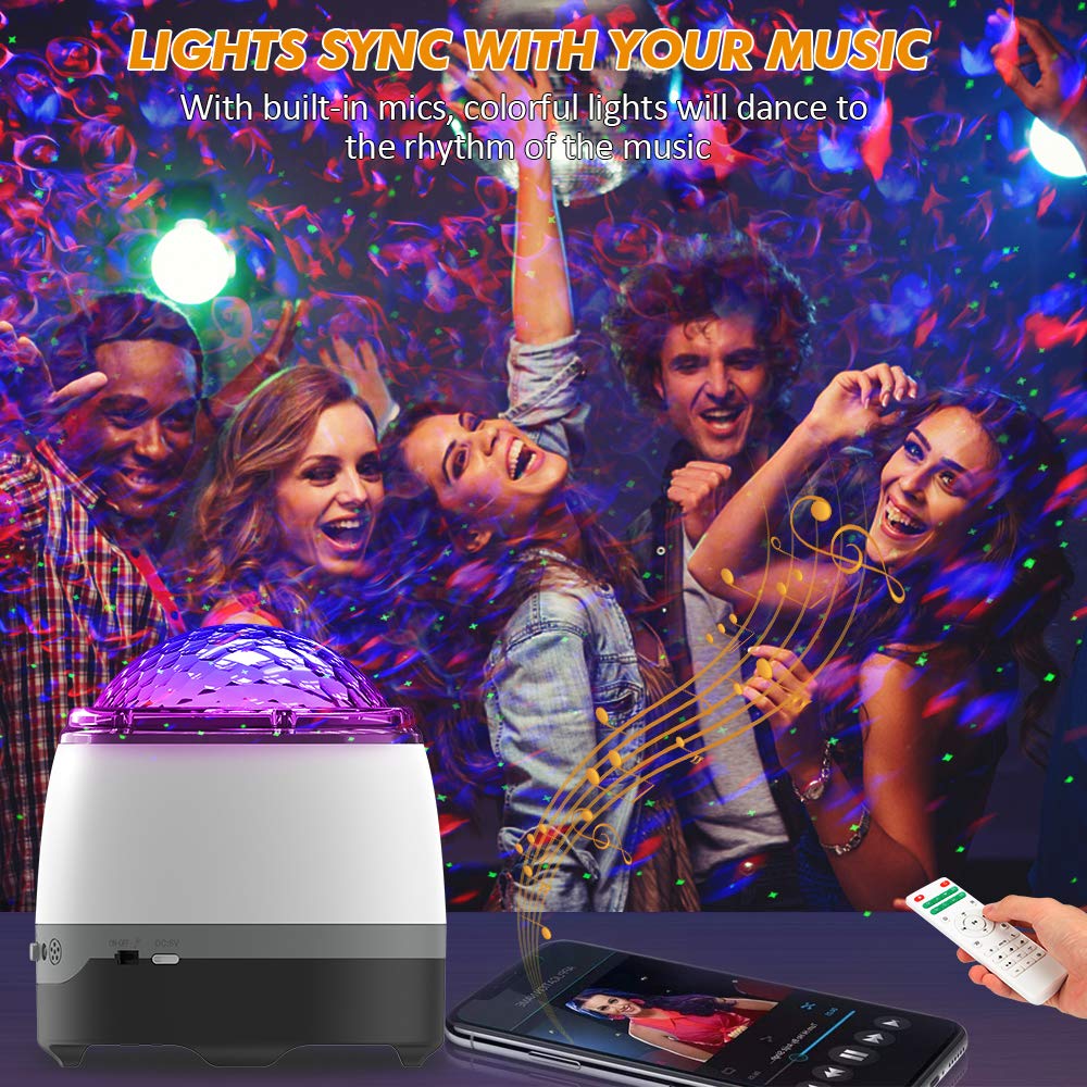 Elec3 Galaxy Projector, Multicolor Star Light Projector with Remote, Timer, Music Speaker, 4 Piece Set, Model SKE-SZX-X01