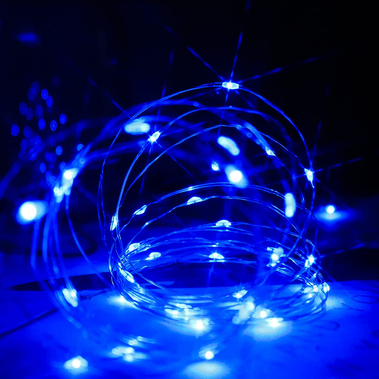 Yiaht 12 Pack Battery Operated Fairy String Lights 7 Feet 20 LED Copper Wire Waterproof Blue