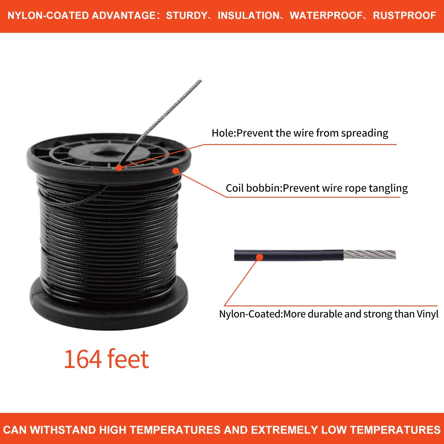 Bestnewll Globe String Lights Hanging Kit With 164 Ft Stainless Steel Wire, Turnbuckle & Hooks