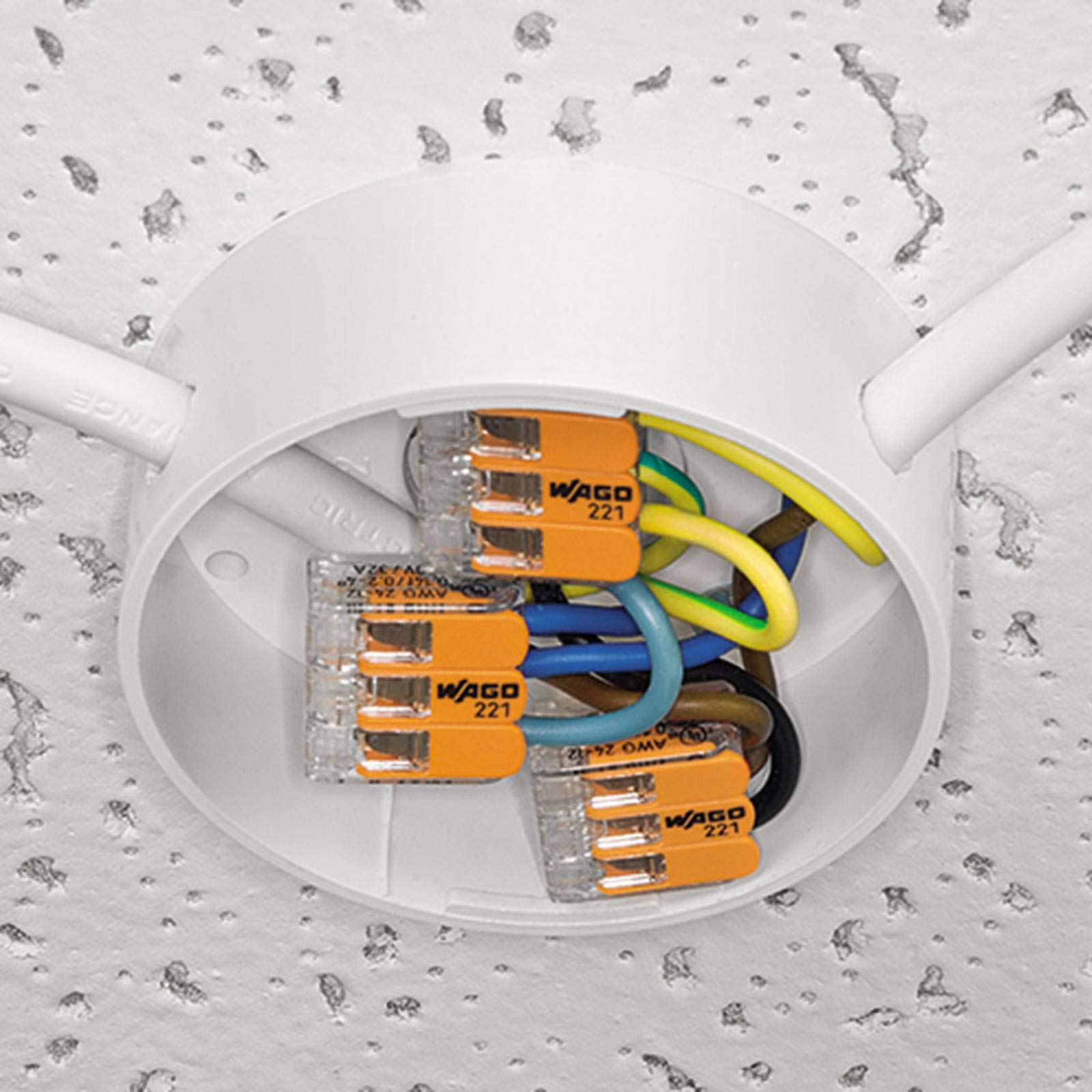 Wago Quick Cable Connector 221-412 - 100Pk Compact Wire Connector With Lever For Switch Box, Lighting Fixture And Led Wiring - R