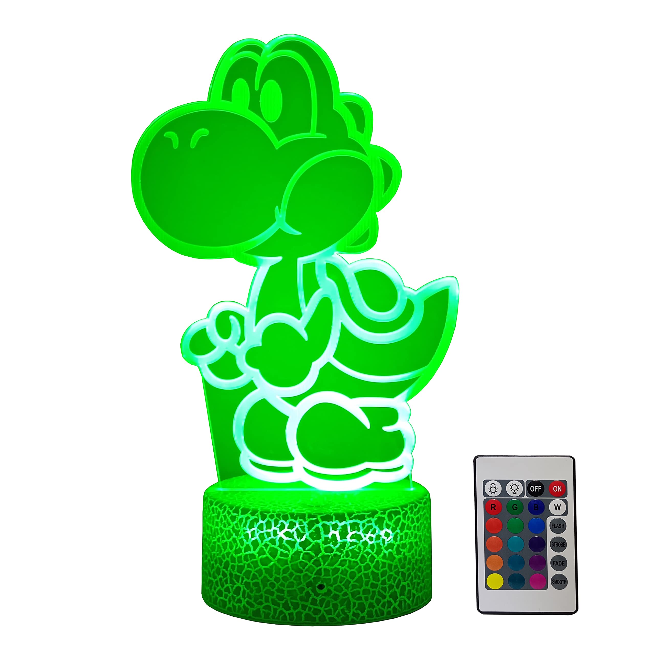 LEDERGO Yoshi Night Light 16 Colors Christmas Lighting Gift RGB Touch Remote Controller Toys Yoshi Night Light for Children's Ro