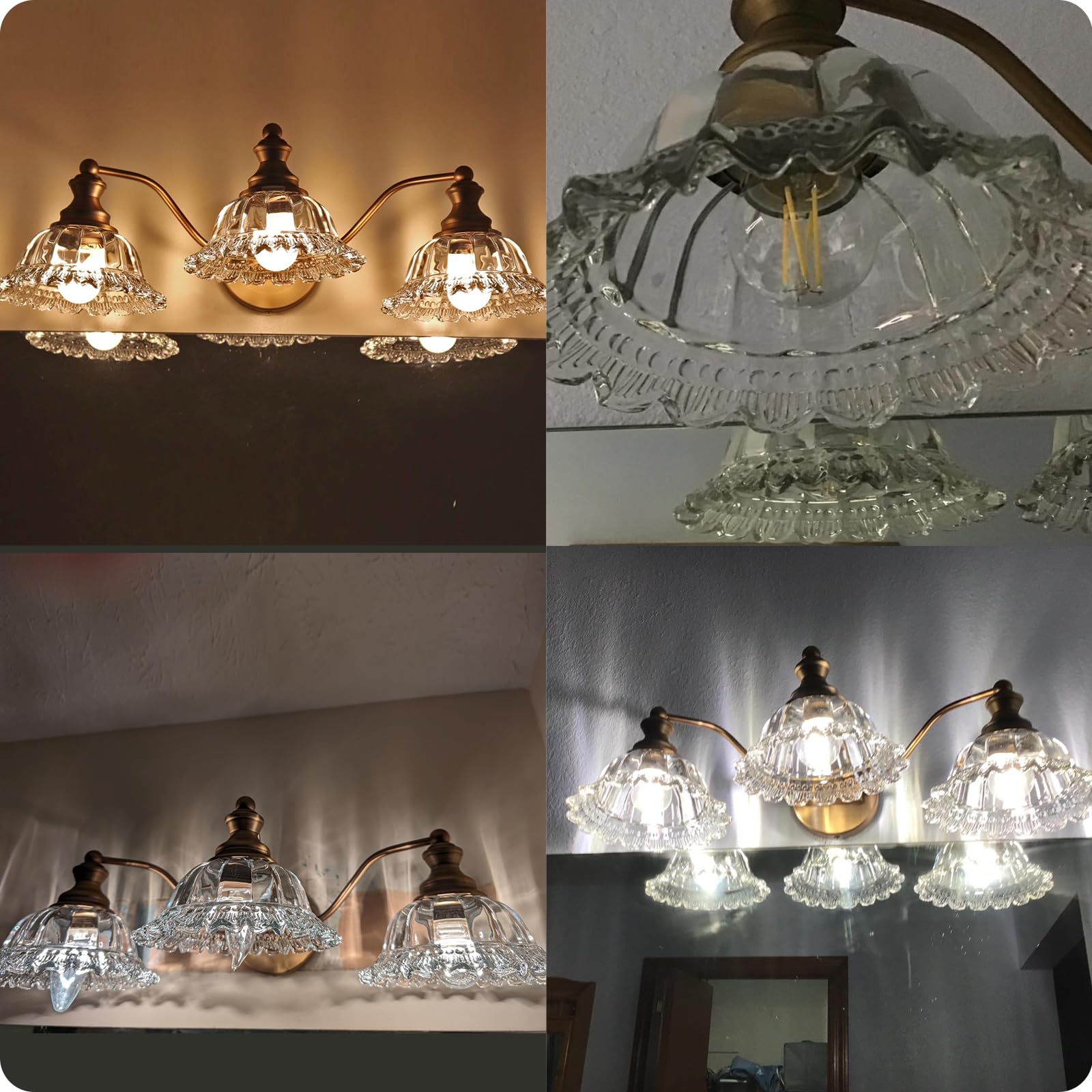 XIEDUN 3-Light Vintage Bathroom Vanity Light Fixture, Matte Antique Brass, Model MJW338-3, Elegant Brass Design for Stylish Bathrooms