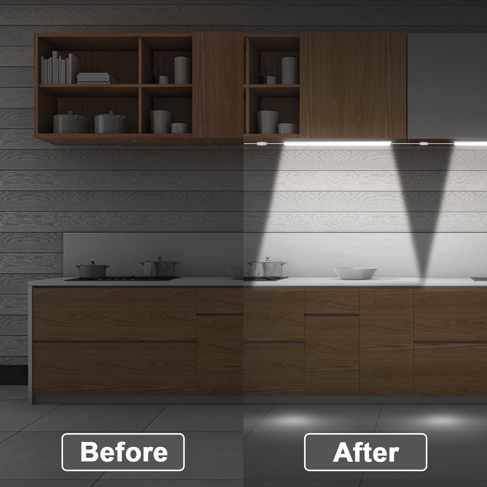 Daymeet Under Cabinet Lights, 12 Inch Motion Sensor LED, 3 Color Adjustable, Plug-In, 3 Pack