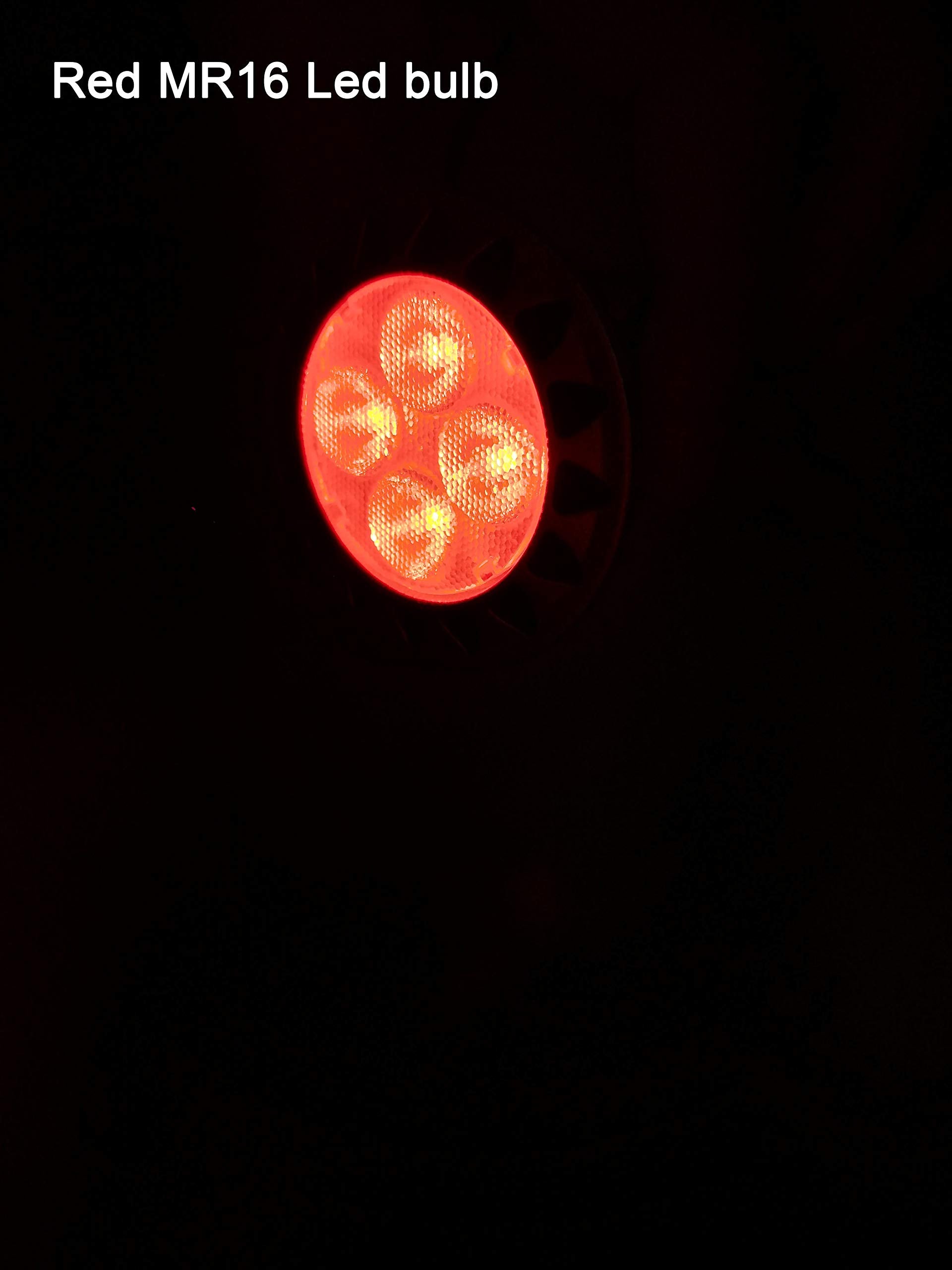 ALIDE MR16 Red LED Bulbs 5W, 12V Low Voltage, 6 Pack - Outdoor Landscape Lighting, Not Dimmable, Aluminum