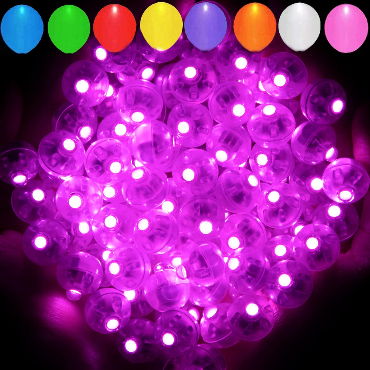 Aogist 50Pcs Pink Balloon Lights,Long Standby Time Waterproof Mini Light,Battery Powered,Round Led Ball Lamp For Latex Balloon P