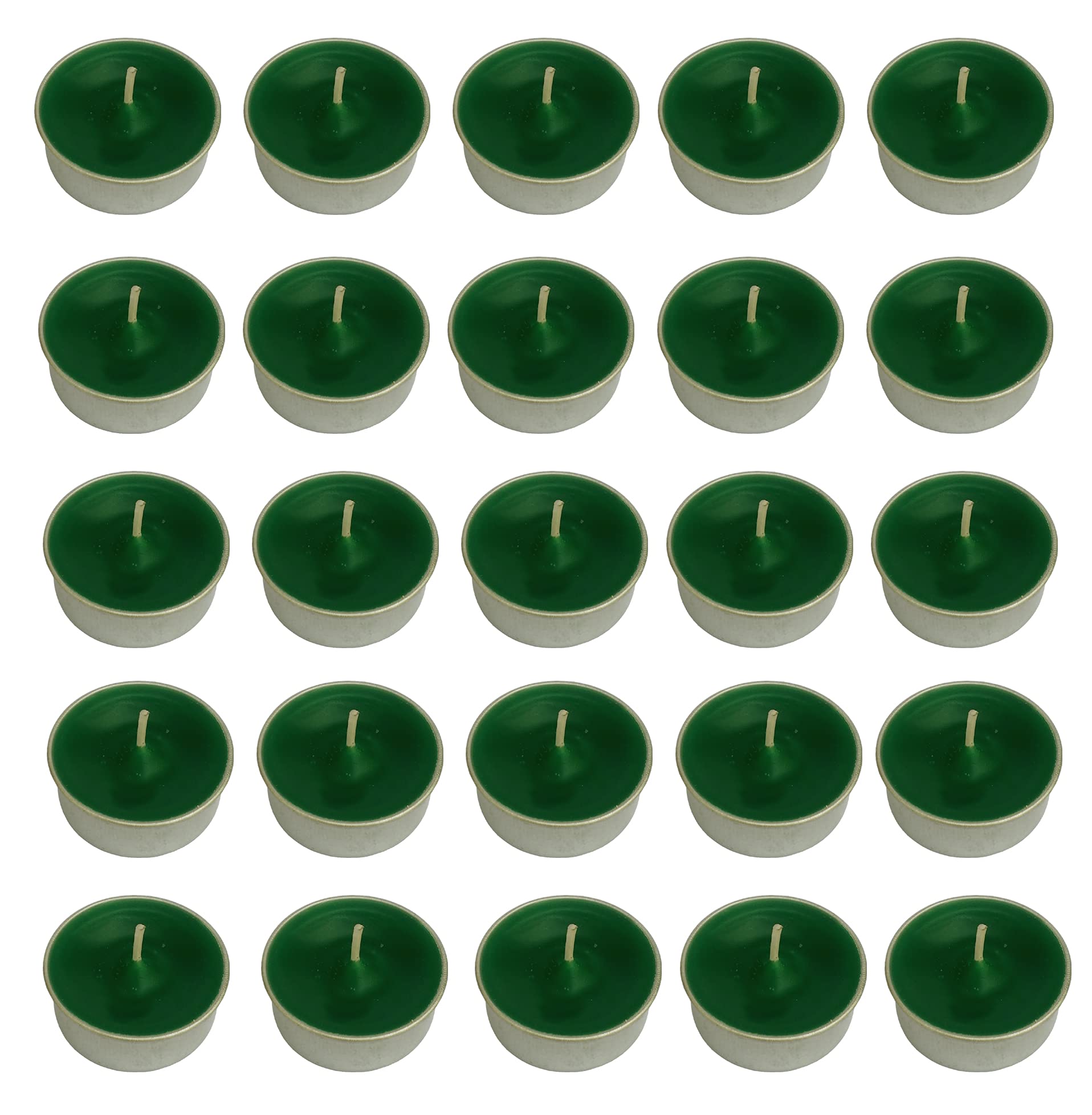Pure Indian Candle Paraffin Wax Handpourd Citronella And Camphor Scented Green Tea Light Candle Pictc25002 ( Pack of 25 Pcs)