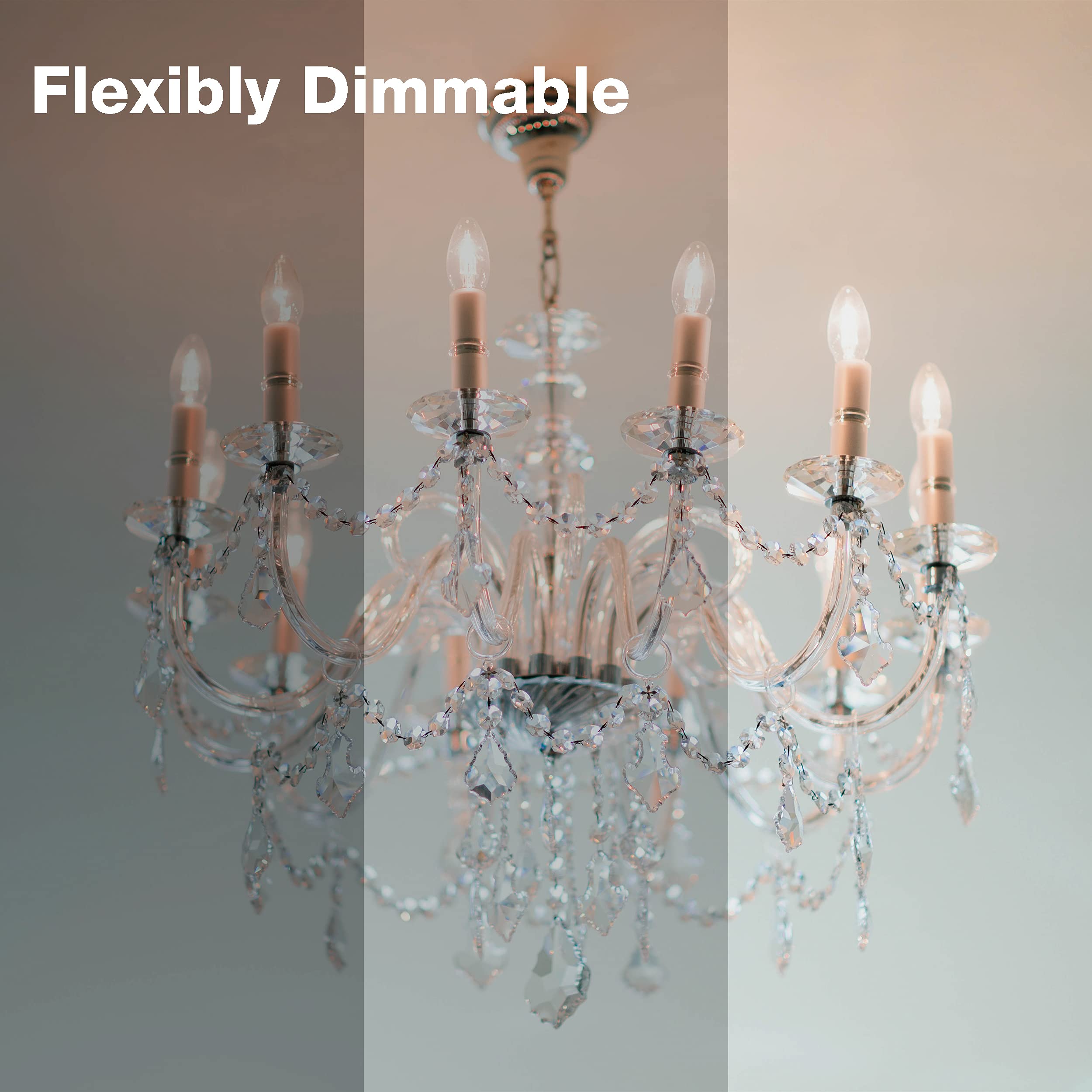 ALAMPEVER E12 Candelabra Bulbs 60W 2700K Soft White Glass 24 Pack B11E12-24