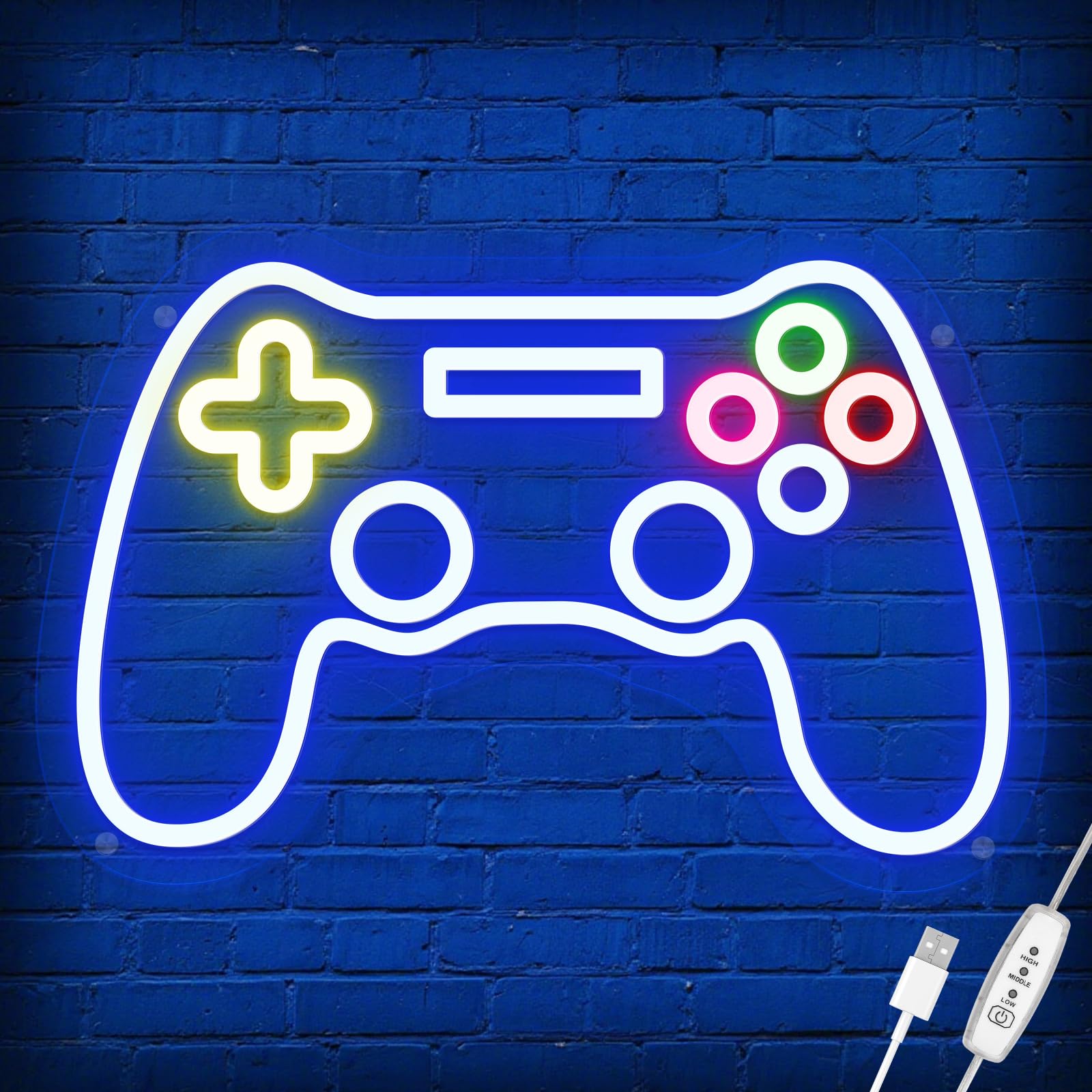 Gamer Neon Sign-Game Led Sign For Teen Boy Gamepad Shaped Signs Light For Gamer Room Bedroom Wall Decor Gifts