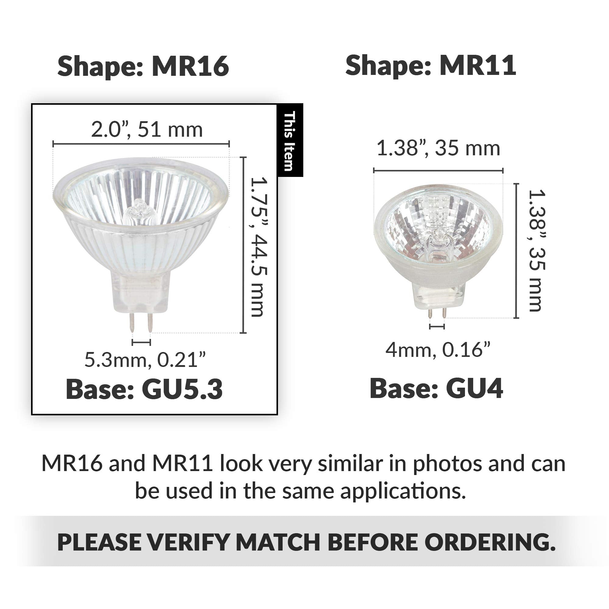 Simba Lighting Halogen Mr16 20W 12V Light Bulbs (10 Pack) For Landscape, Track Lights, Fiber Optics, Desk Lamps, Bab C Spotlight