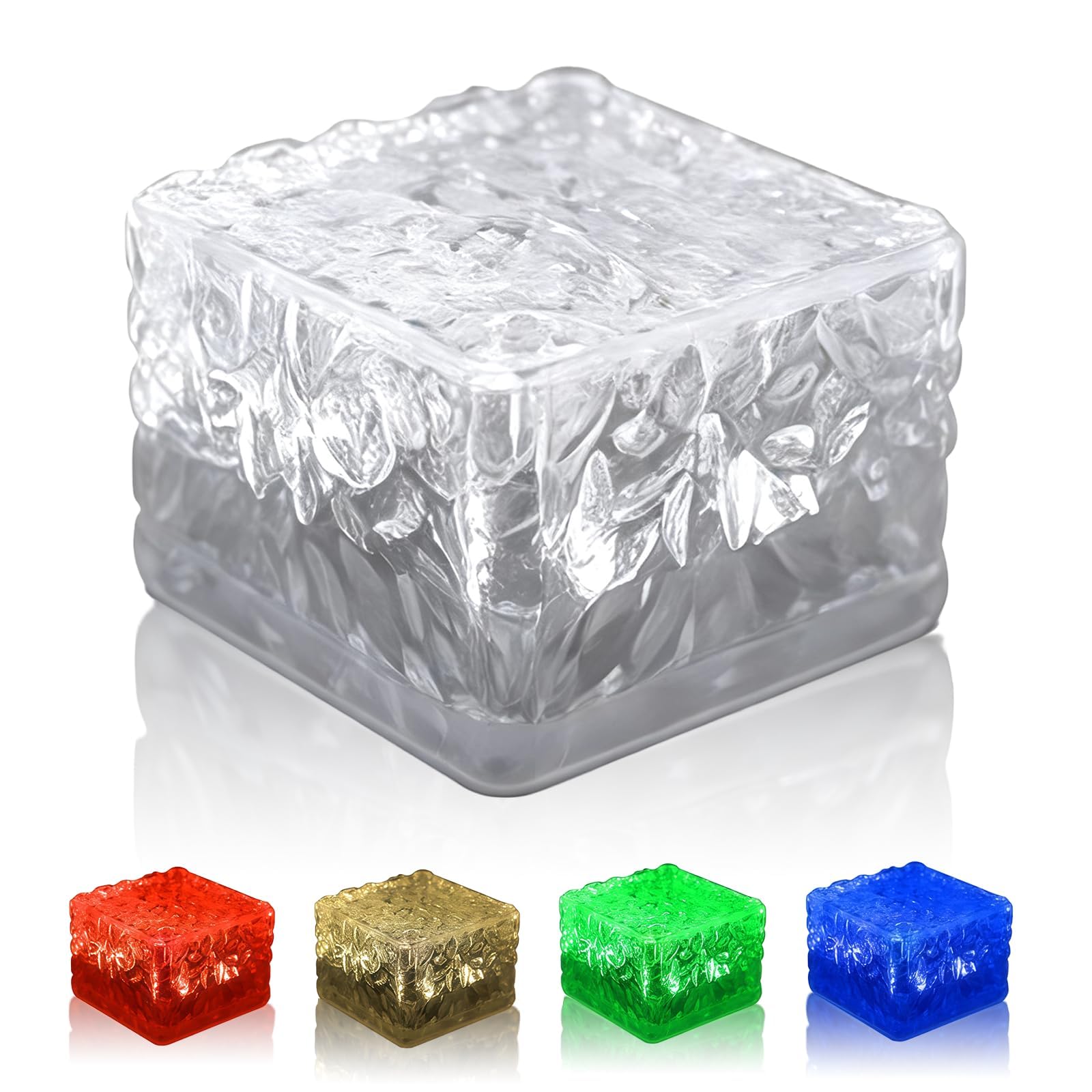 Wokyo Outdoor Waterproof Patio Brick Lights Solar Ice Cube Lights Garden Decor Colour Adjustable for Patio, Yard, Walkway, Pathw