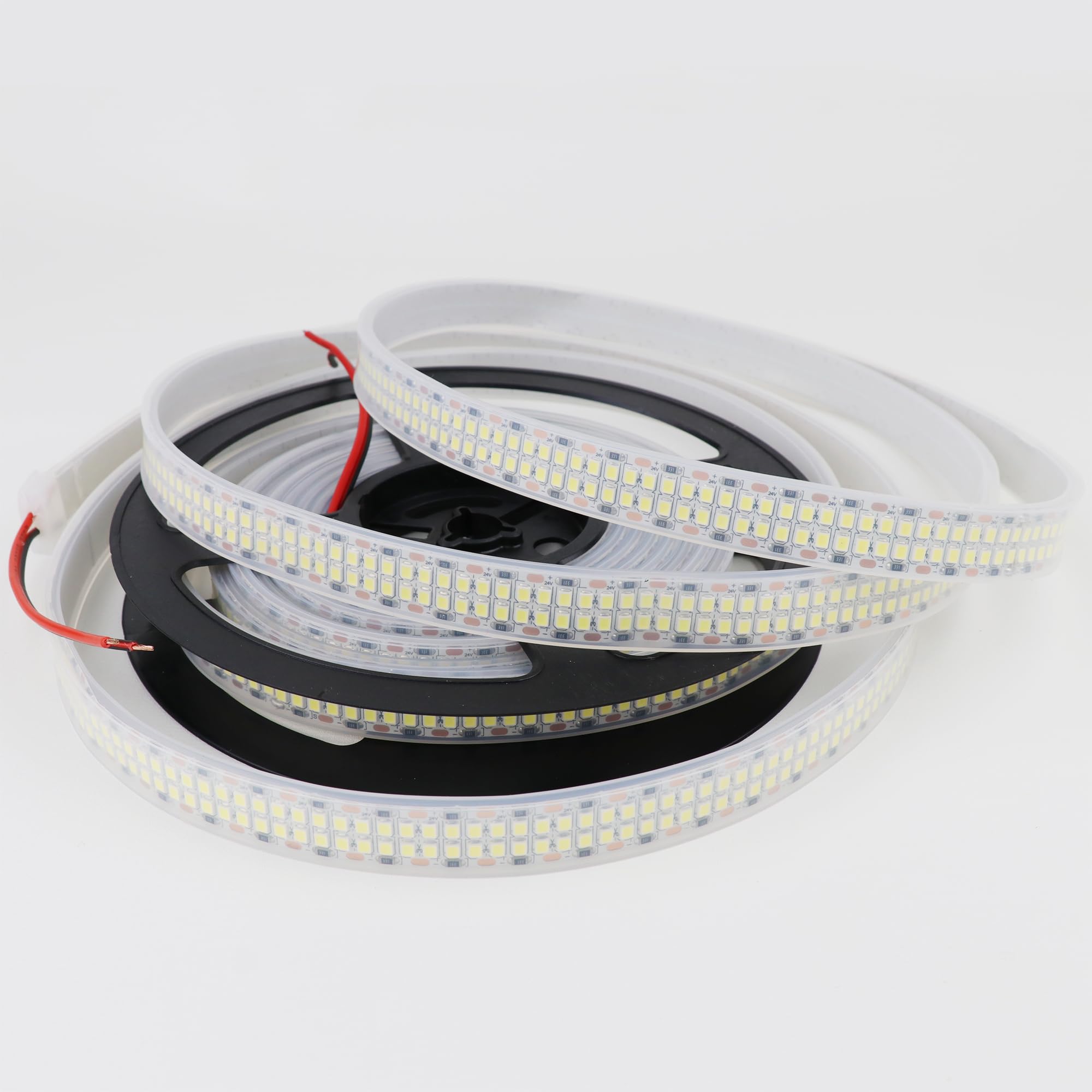 Ledenet Led Strip Lights Cold White 6500K 16.4Ft/5M Double Row 2835 Smd 2400Leds Dc 24V Daylight Bright Dimmable Flexible Led Tape Light Waterproof Ip67 Outdoor Lighting(No Adapter And Dimmer)