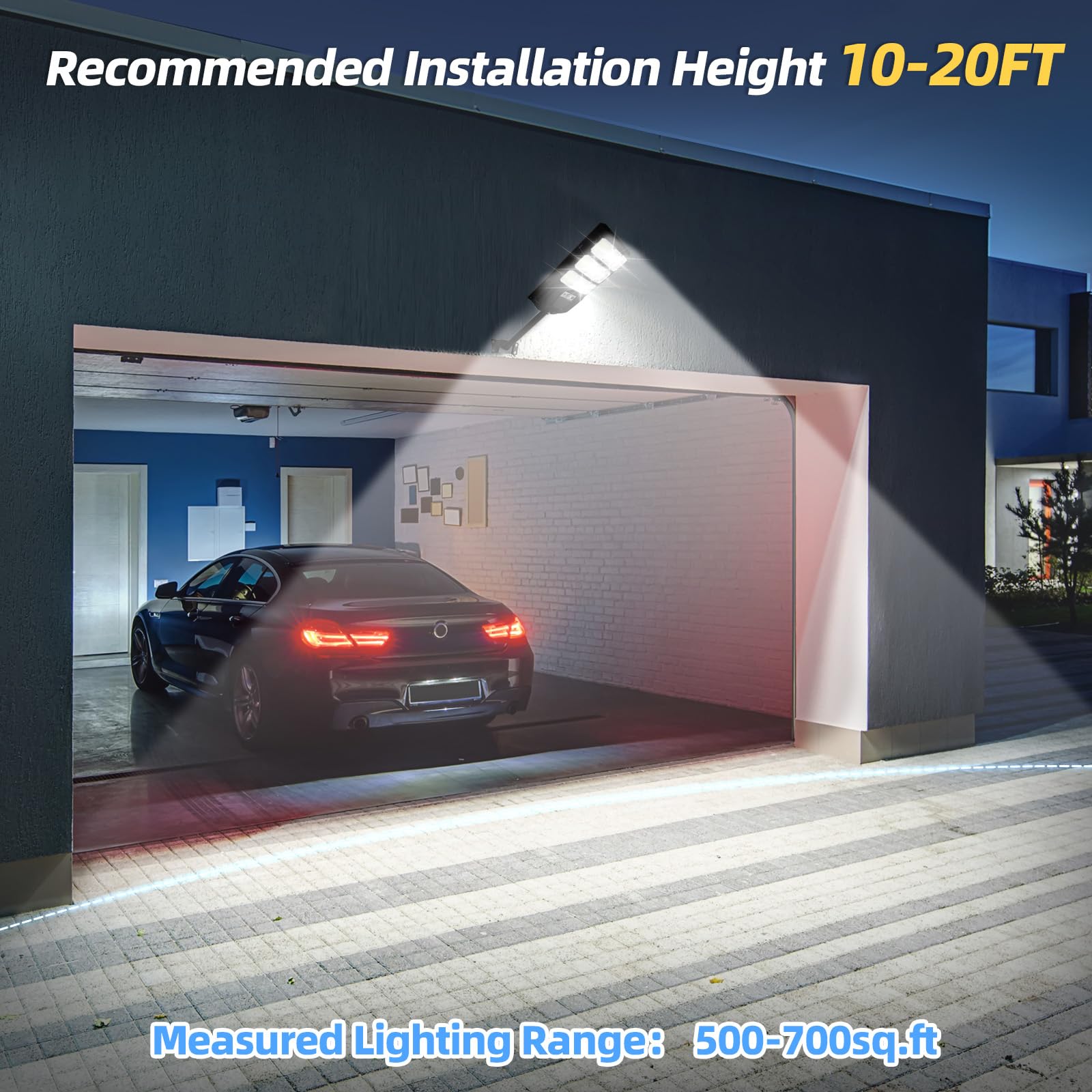 Fowseek Solar Street Lights Outdoor, 6500K Solar Lights Outdoor Waterproof With Motion Sensor, Flood Security Lights With Remote