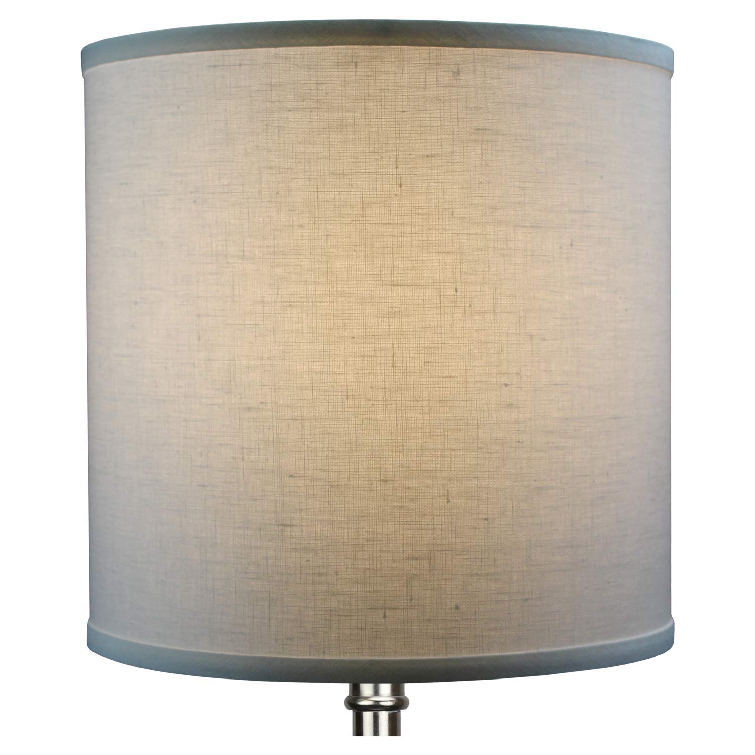FenchelShades.com Cylinder Drum Lampshade, 12in Top & Bottom Diameter, 12in Height, Fabric, Designer Off White, Model 12-12-12-W-DL-O