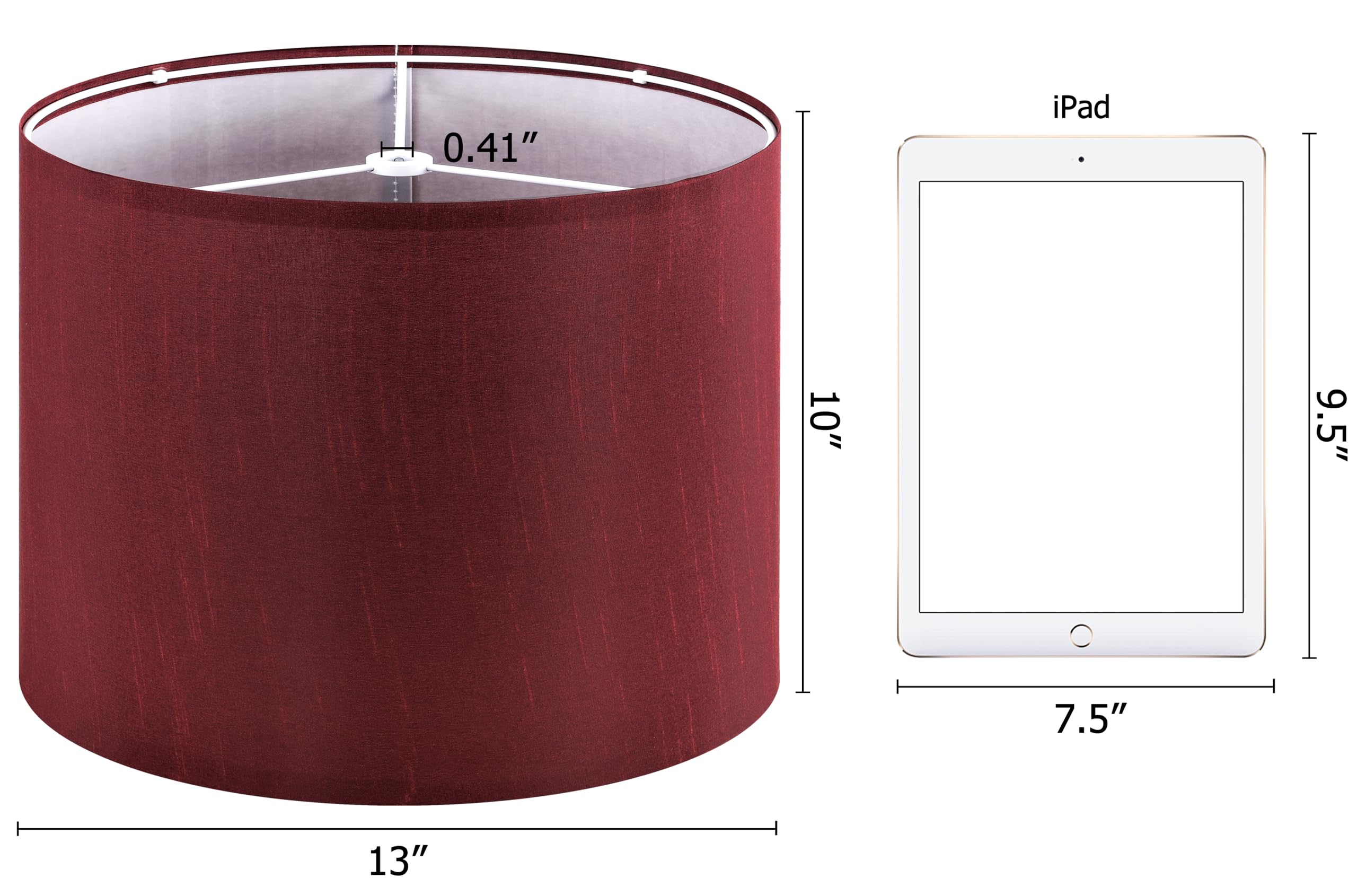 Goso Red Faux Silk Lamp Shade Set Of 2 Medium Drum,Modern Lamp Shades For Table Lamps Floor Lamps-13 * 13 * 10 In (Spider) Lamps