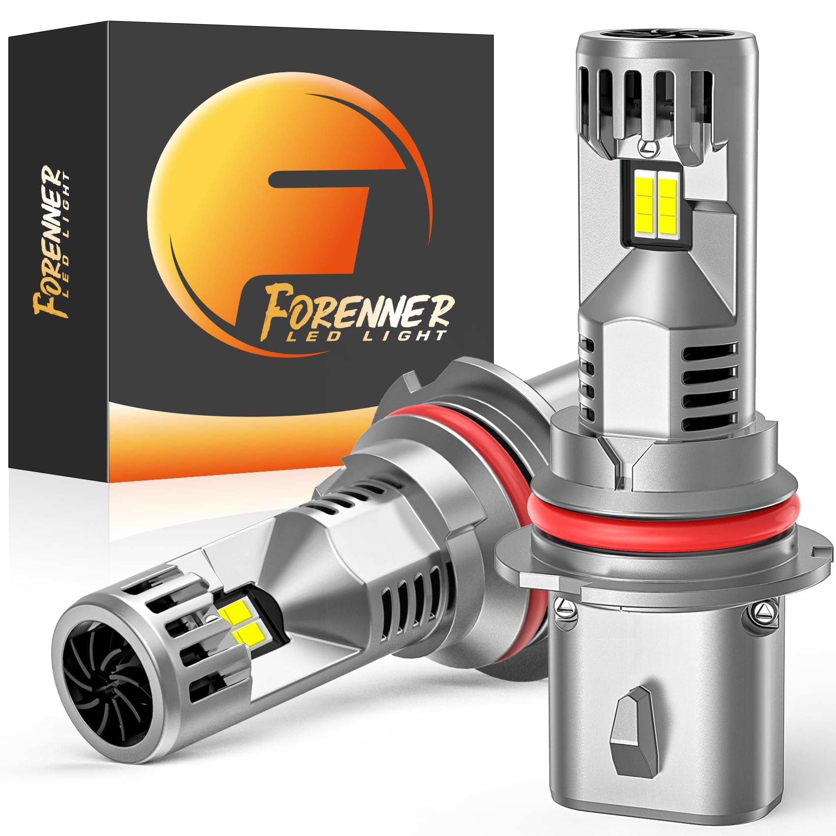 forenner 9007/HB5 LED Bulbs, 40000LM, 6500K Cool White, Mini Size, IP68 Waterproof, Quick Installation, Pack of 2