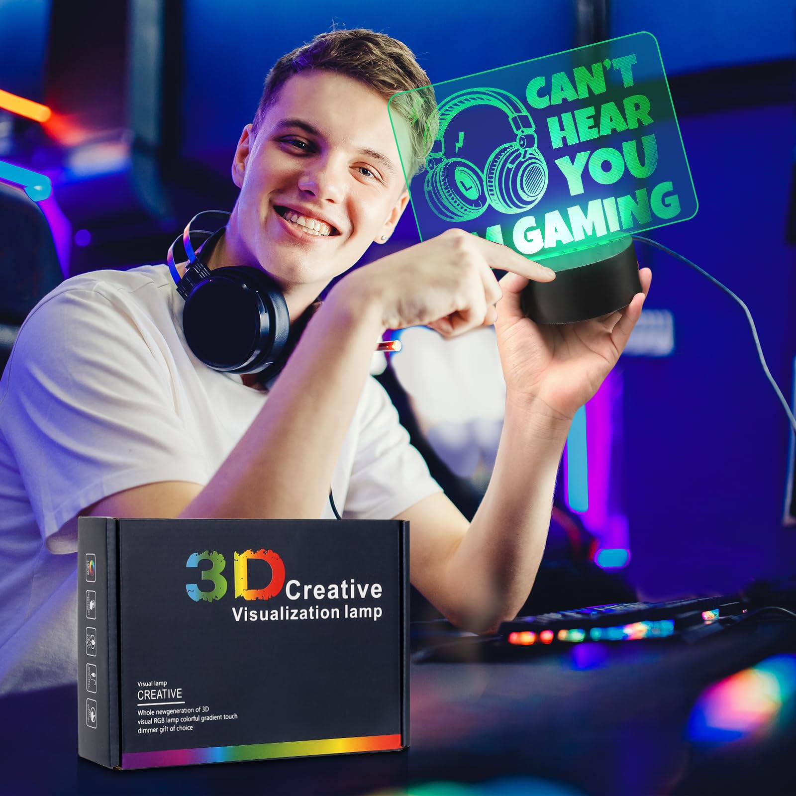 Can'T Hear You I'M Gaming Night Light Birthday Valentine'S Day Gifts For Men Boyfriend Husband Gamers Teenagers Kids Funny Video