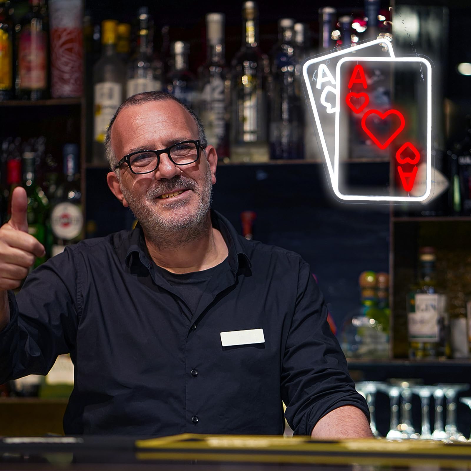 LeDigPig LED Neon Sign for Wall Decor, board-style-Red Acrylic, Dimmable, Model StaryLightz-board-style