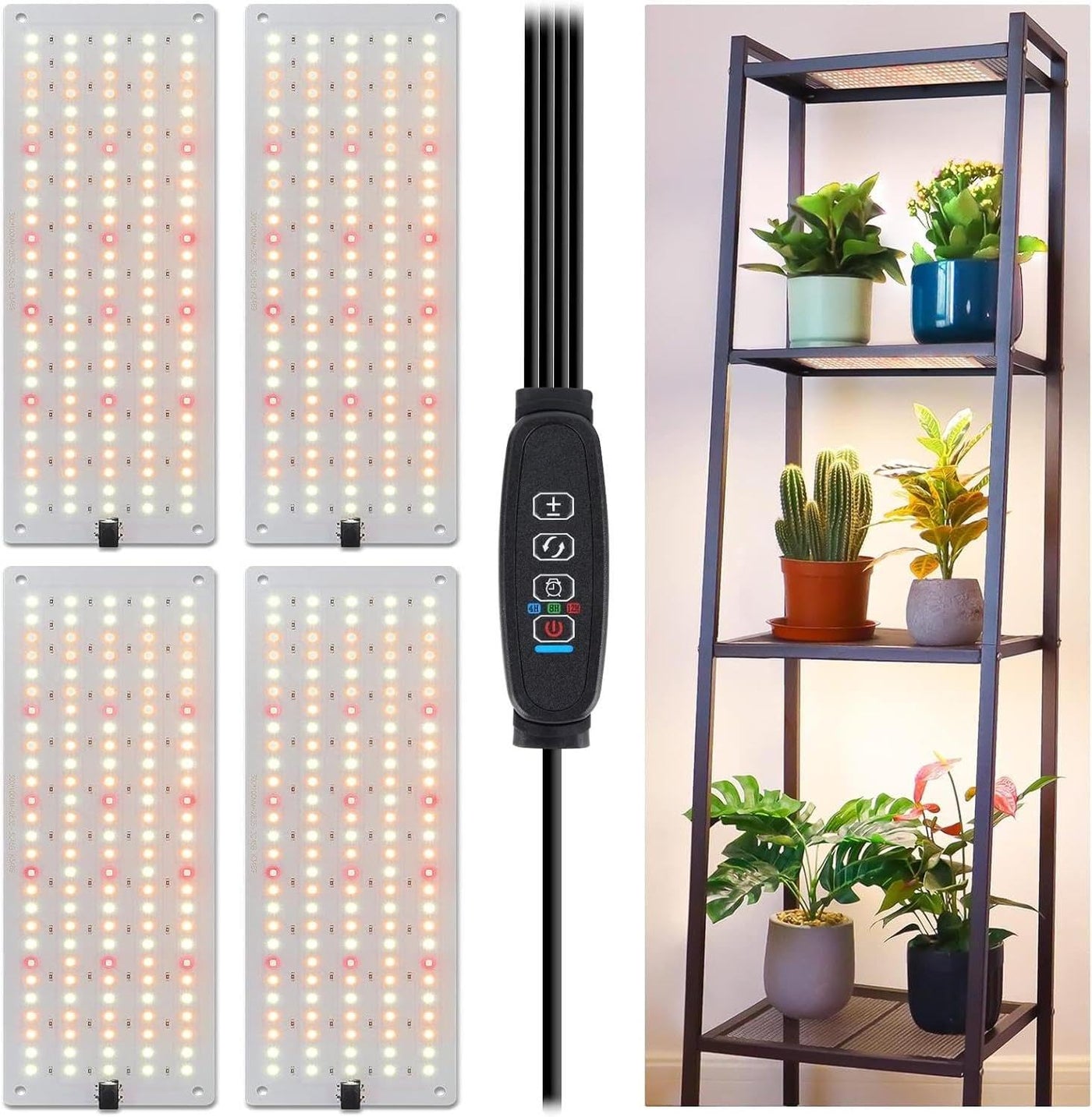led plant grow light panel LBW Under Cabinet Grow Light Panels, 4-Pack, Aluminum, Full Spectrum, – Lightsdaddy
