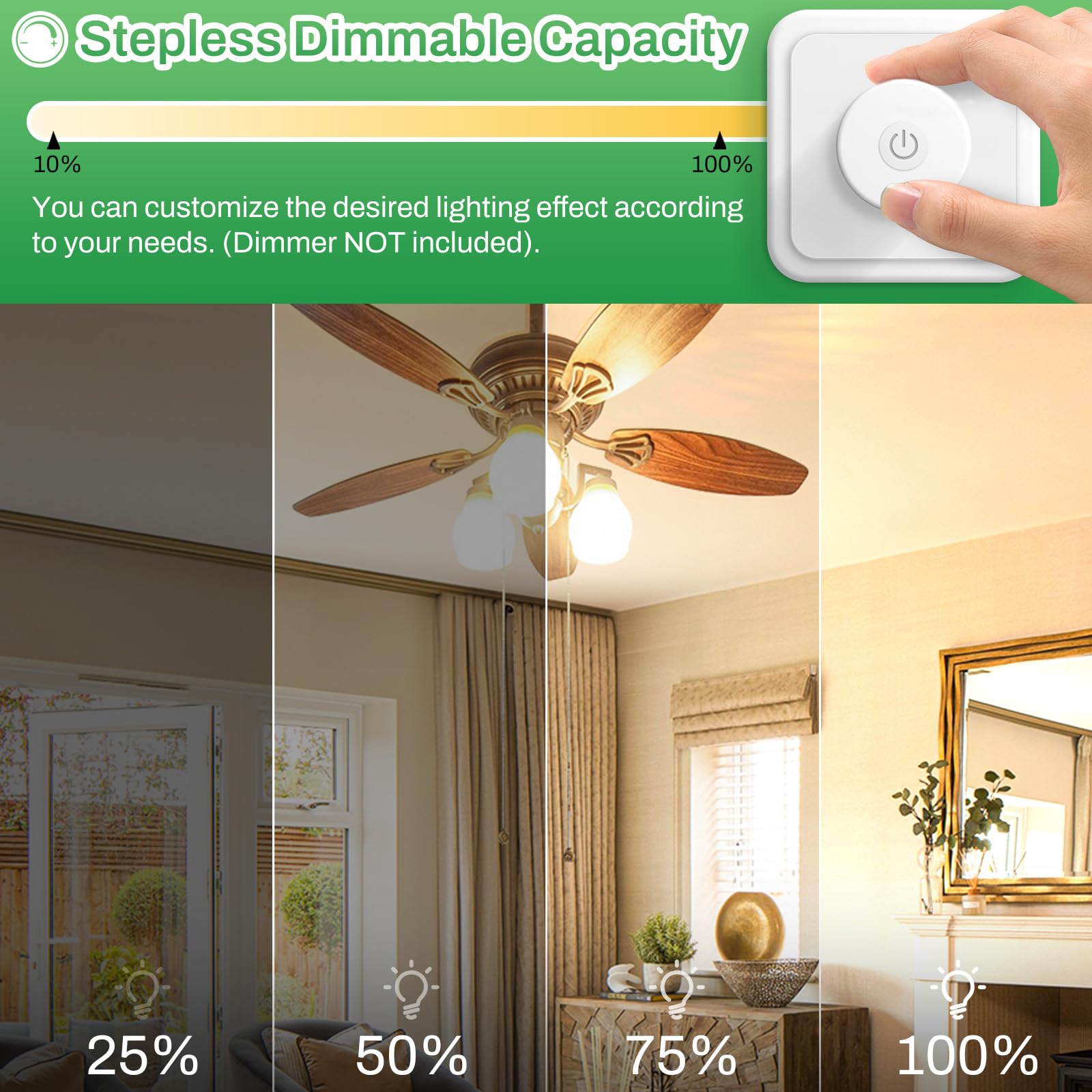 6-Pack Dimmable E26 Led Edison Bulbs 60 Watt Equivalent, 6W A15 2700K Warm White 600Lm Vintage Led Light Bulbs For Ceiling Fan,