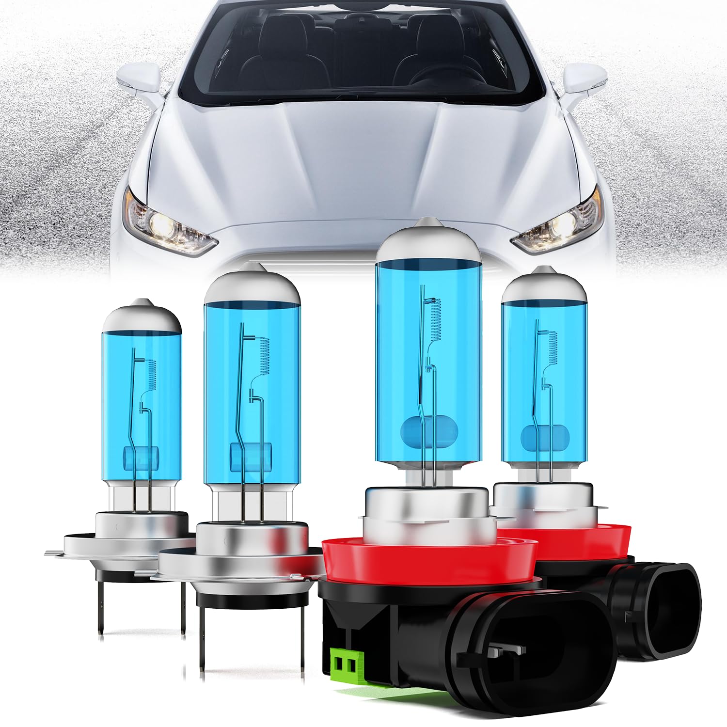 TTDBDAN Headlights Fit for Ford Fusion 2006 2007 2008 2009 2010 2011 2012 2013-2018 Halogen Headlight Bulbs,H7 High Beam+ H11/H8