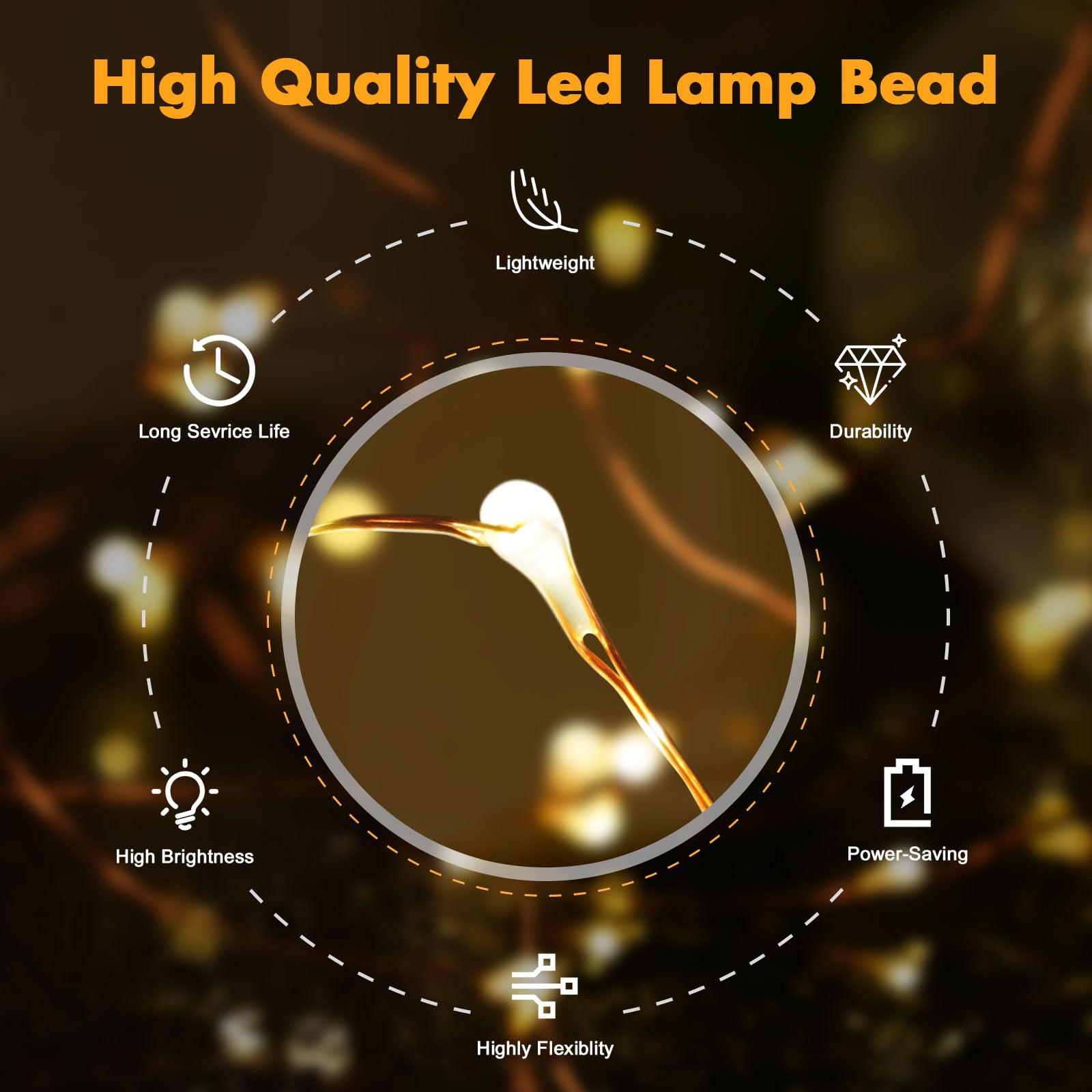 Lezoura Fairy Lights Plug In, 33Ft 100 Led String Lights Warm White Copper Wire Light Indoor Outdoor Starry String Lights For Patio Garden Bedroom Party Decoration