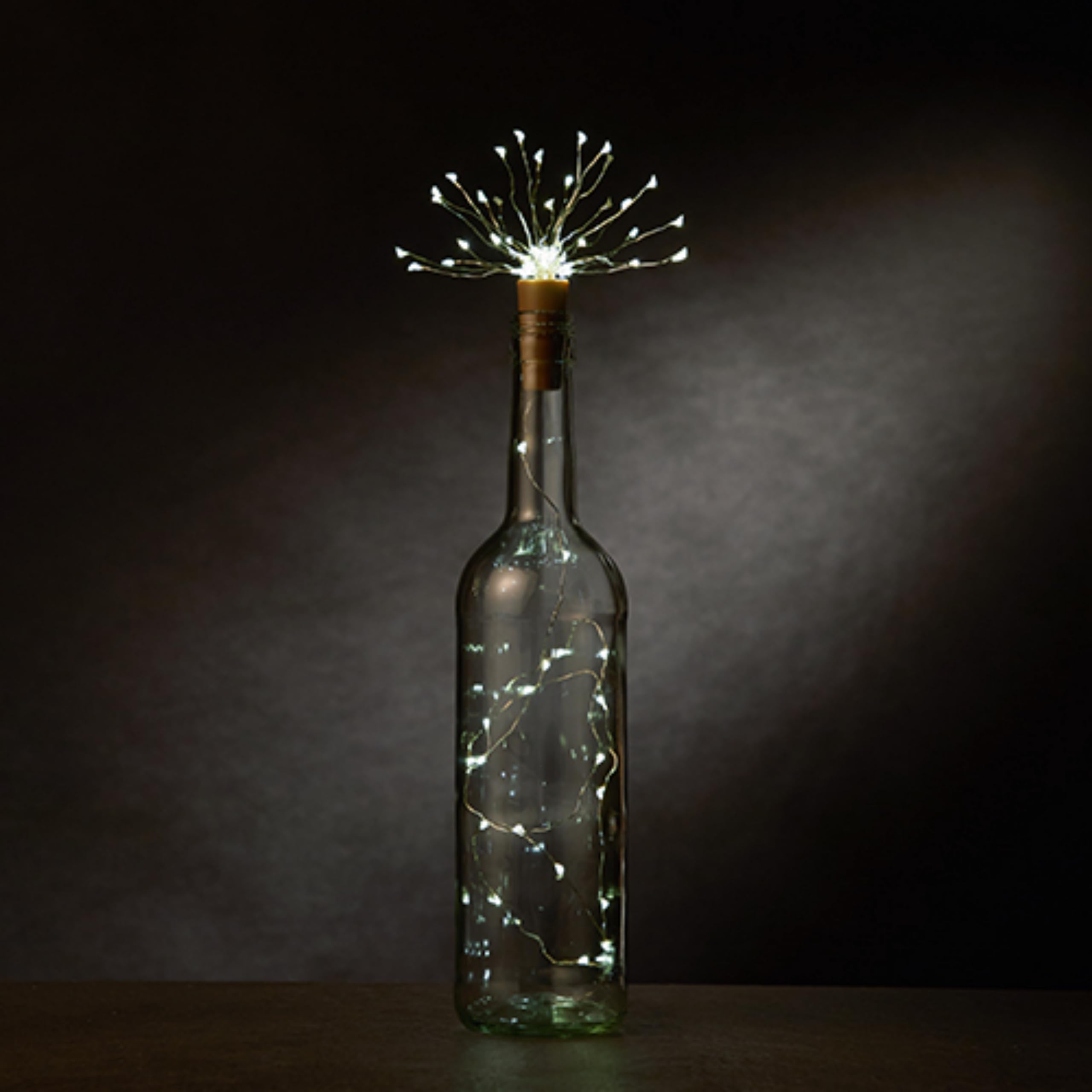 Twine Twinkle Lights, Starlight Bottle String, LED, 60 Lights, 3 Feet Long, Set of 1, Rustic Wedding Decor, Model 10651