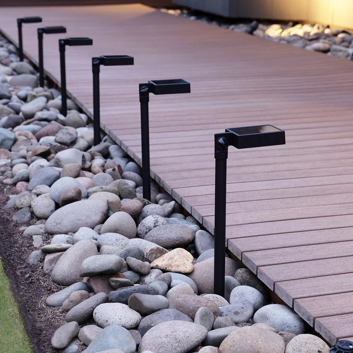 Tommy Bahama LED Solar Path Lights, Adjustable Head, 40 Lumen, Black Finish, 6-Pack, Model 10907-40-6GB