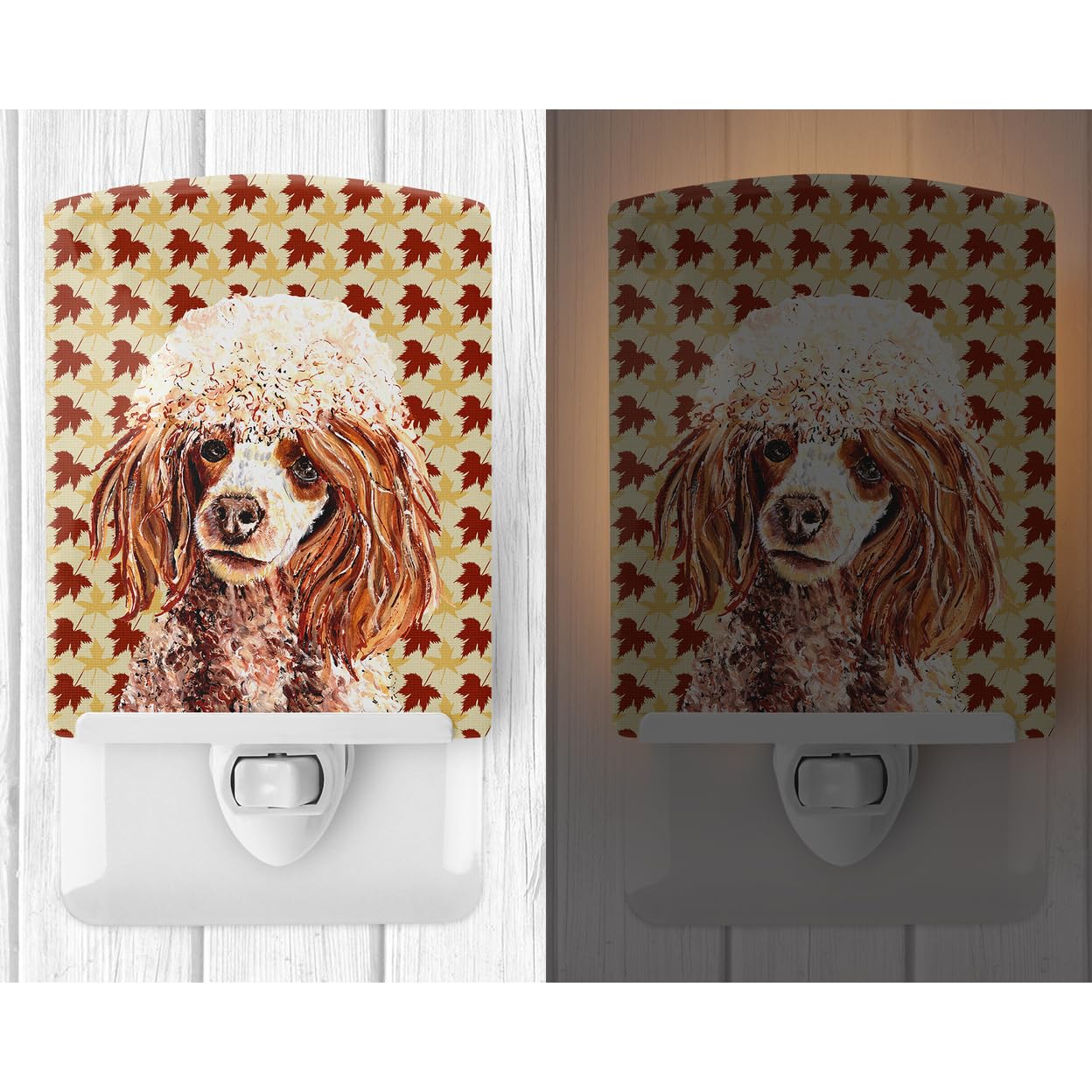 Carolines Treasures Ceramic Night Light, Red Miniature Poodle, UL-Certified, 6x4x3in, Multicolor, Model SC9675CNL