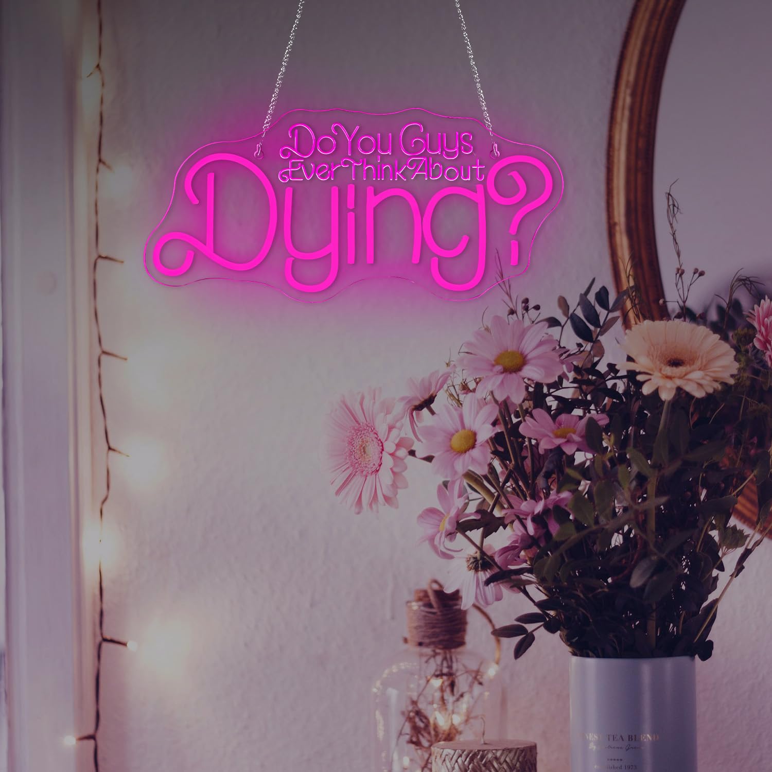 Do You Guys Ever Think About Dying Neon Sign Dimmable Neon Signs For Wall Decor Pink Do You Guys Ever Think About Dying Neon Light Usb Led Sign For Bedroom Living Room Party Christmas Birthday Gift