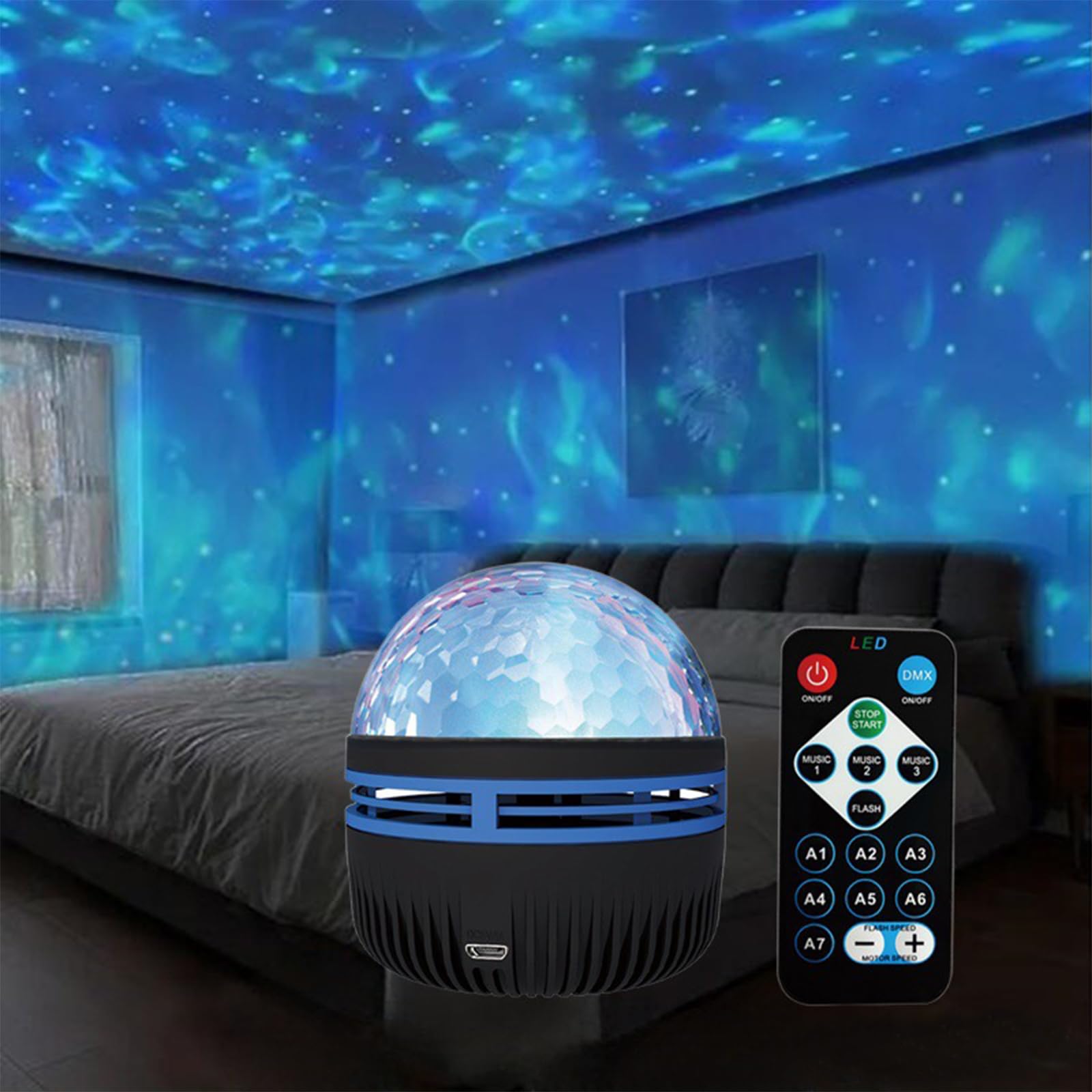 Xydongtong 2 In 1 Northern Lights And Ocean Wave Projector With 14 Effects Of Galaxy Light For Game Rooms, Parties, Light Projec