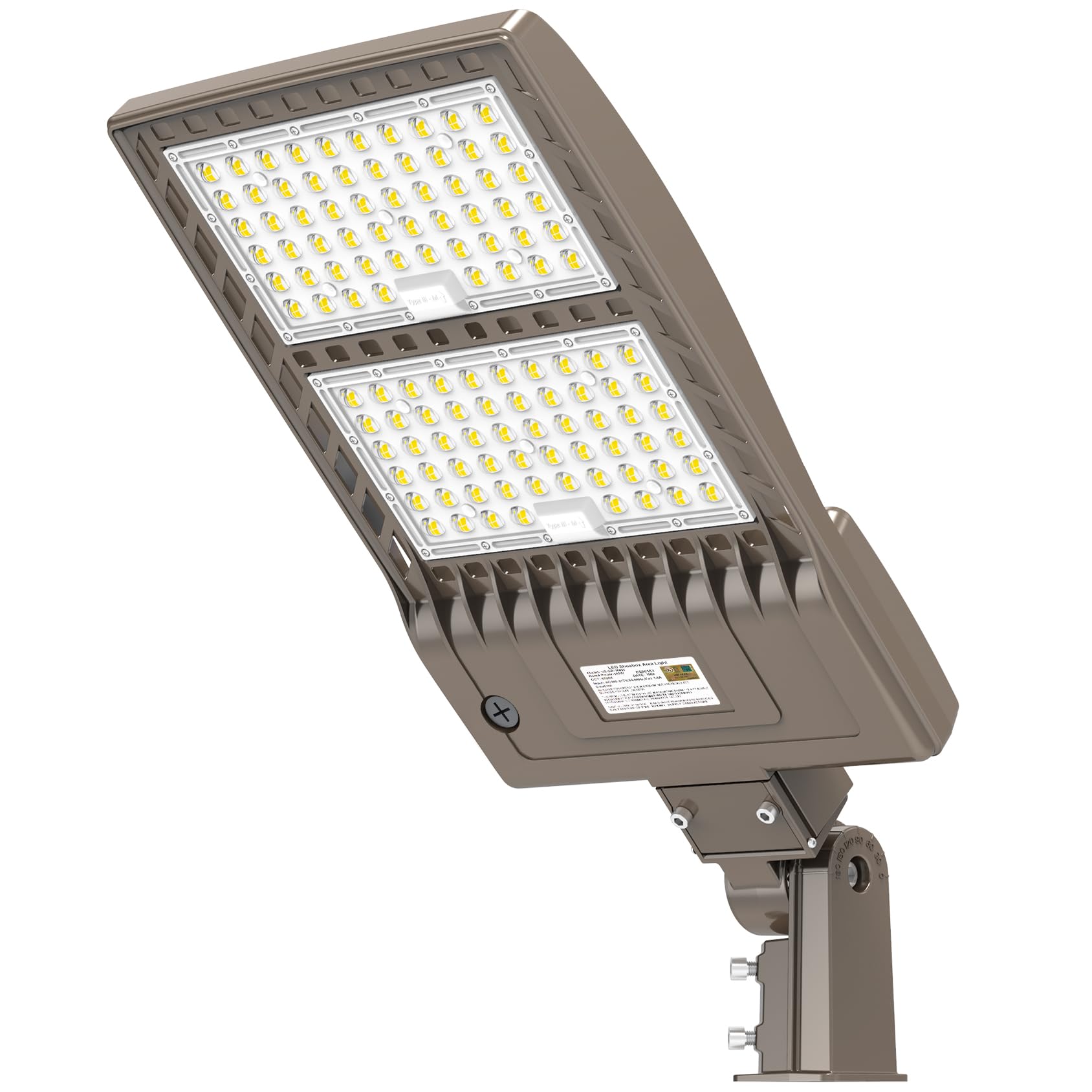 480V LED Parking Lot Light 320W 44,800LM with Adjustable Slip Fitter UL DLC Listed 5000K LED Shoebox Street Pole Light Flood lig