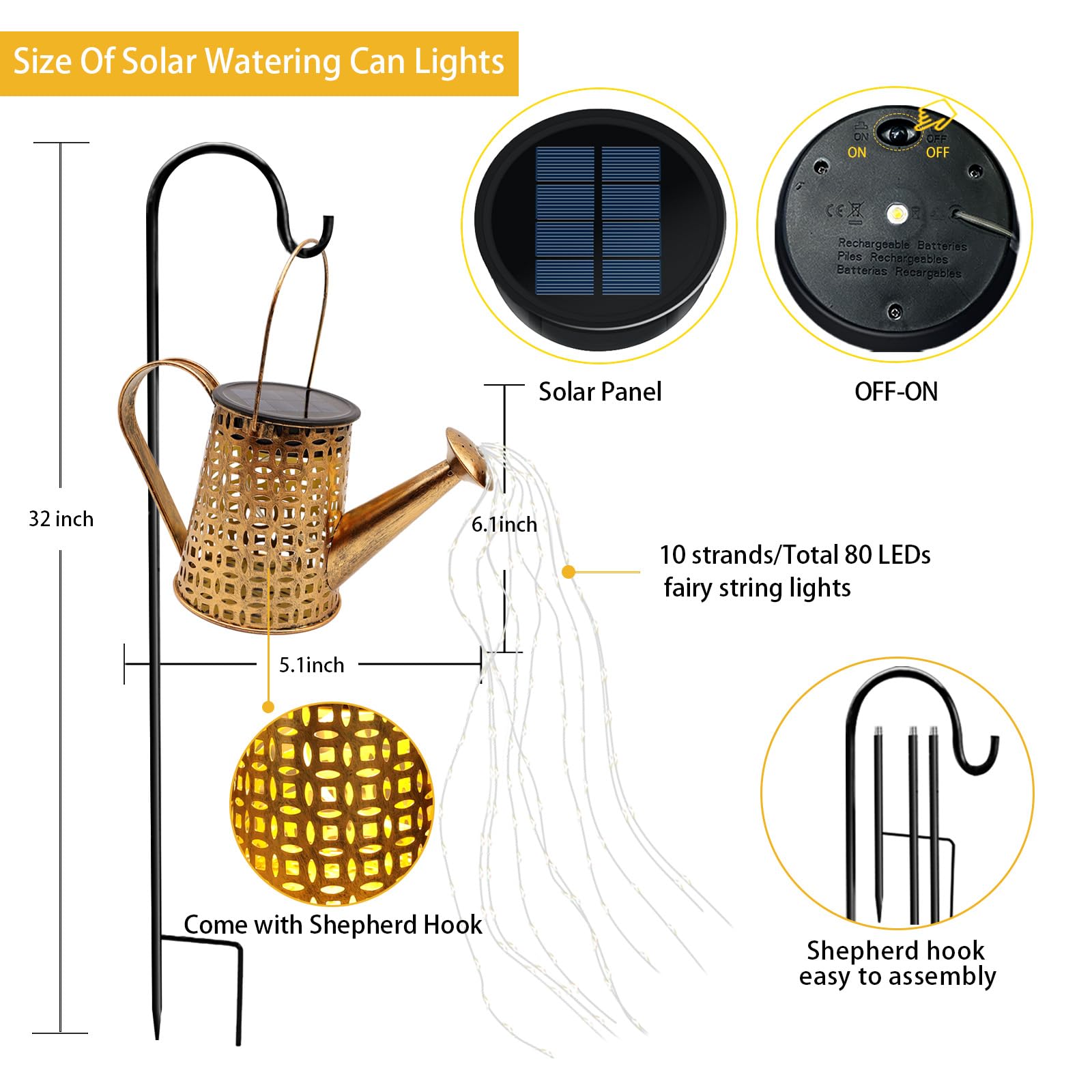 Solar Watering Can Lights, Owl Gifts For Women Mom Grandma Birthday, Waterproof Outdoor Garden Decor Large Hanging Solar Lantern